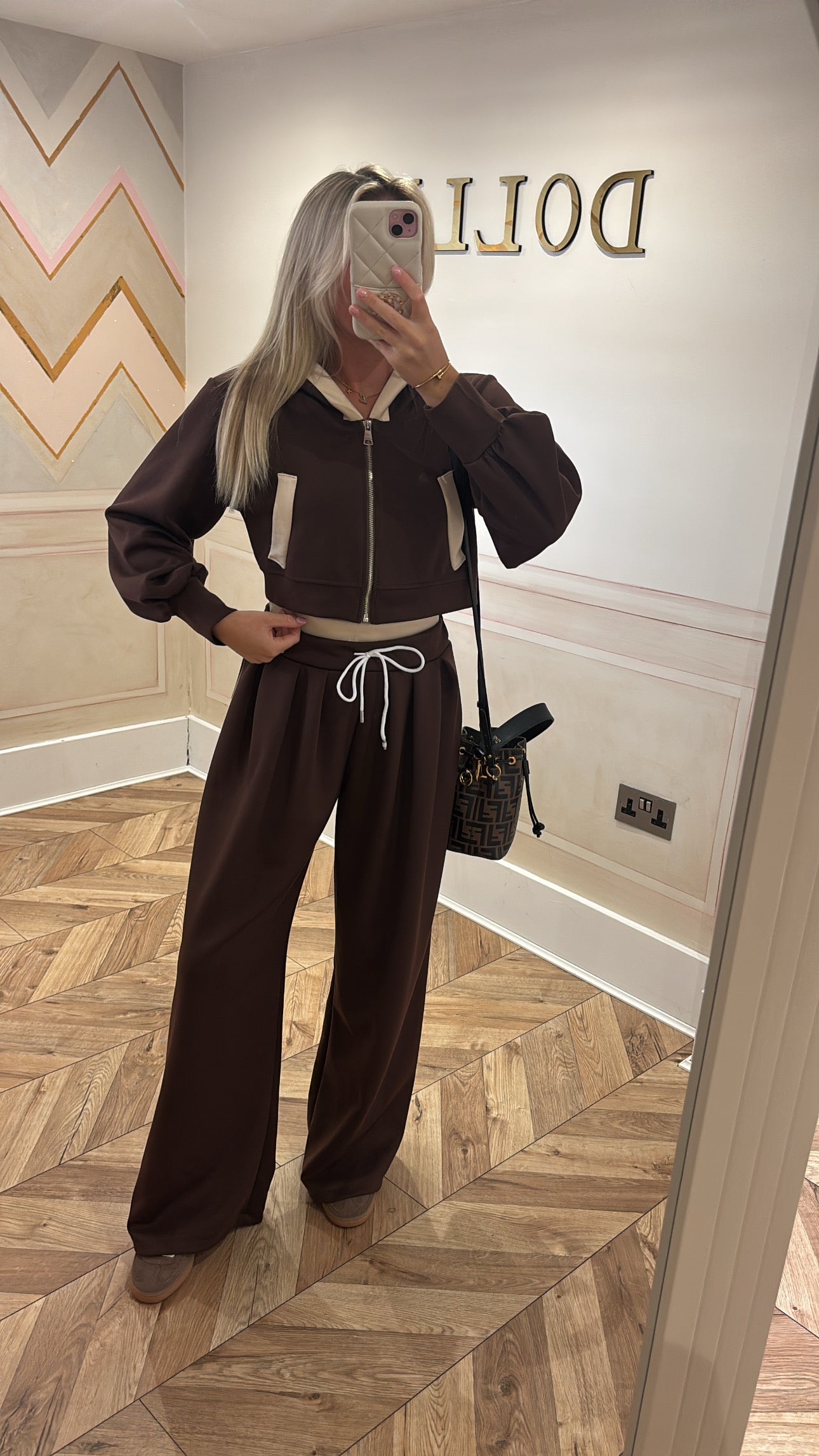 Hood pocket flared lounge set