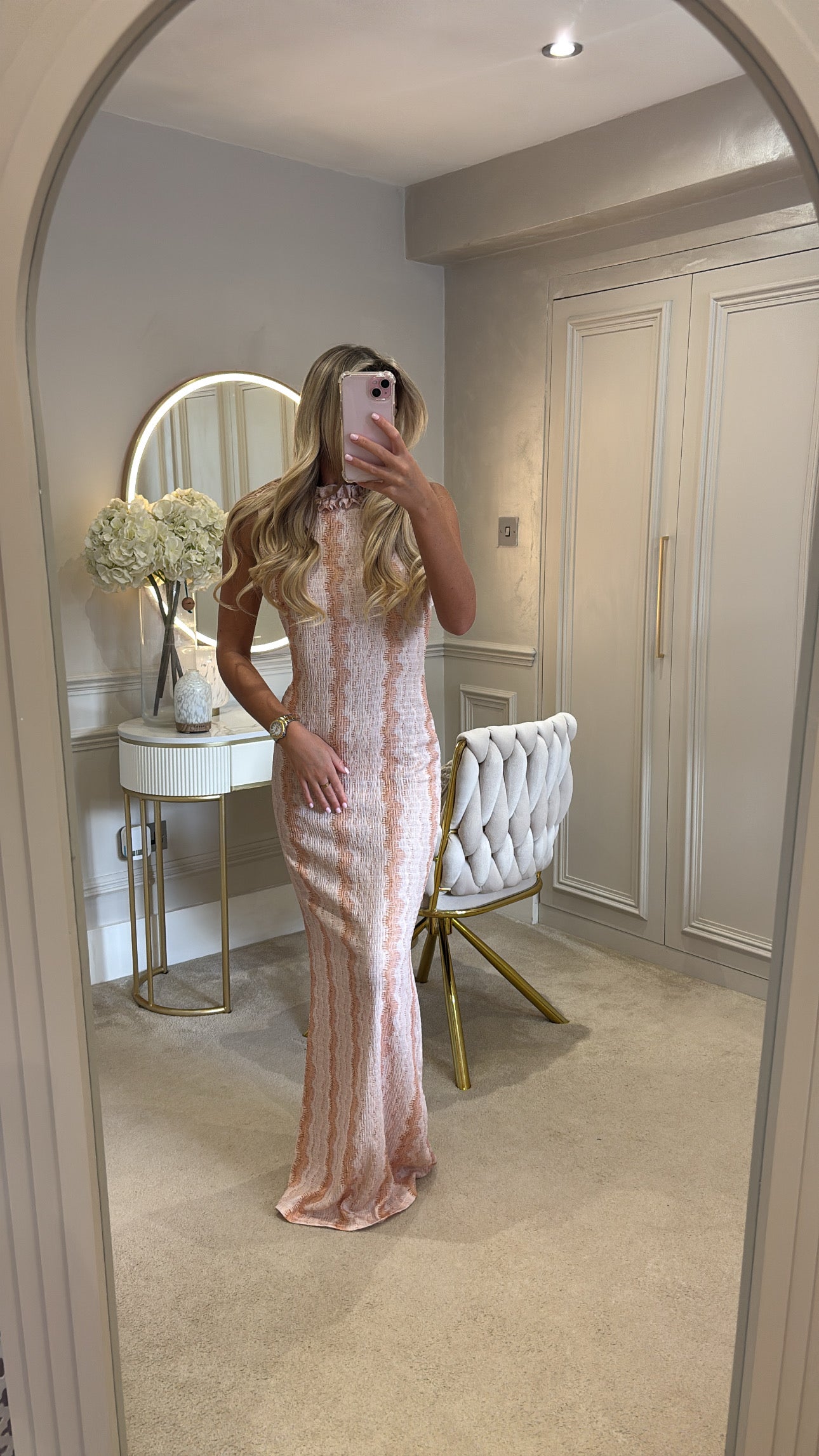 Ruffle backless dress