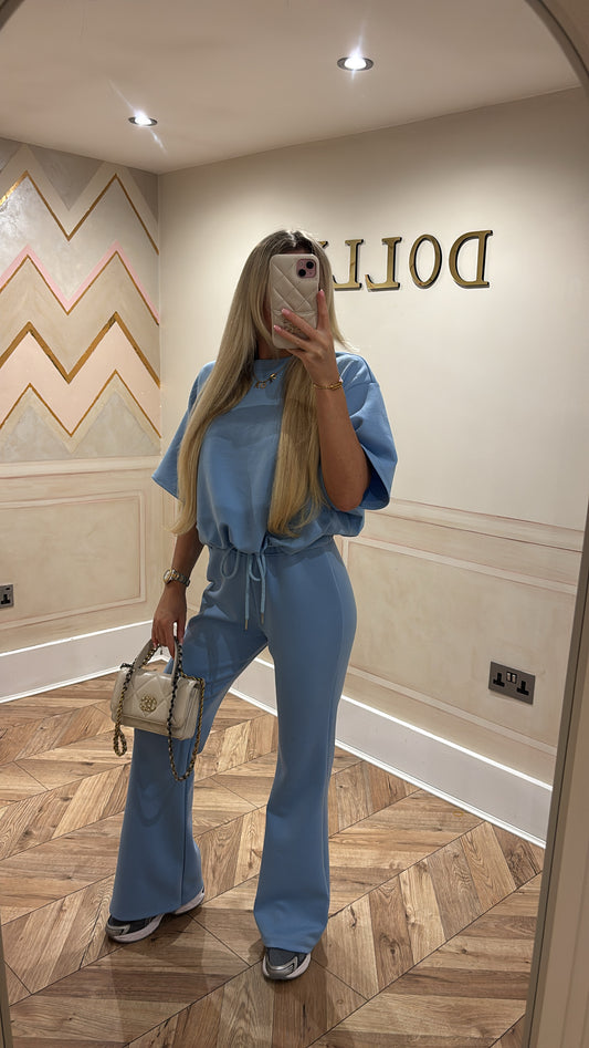 Short sleeve ruched lounge set