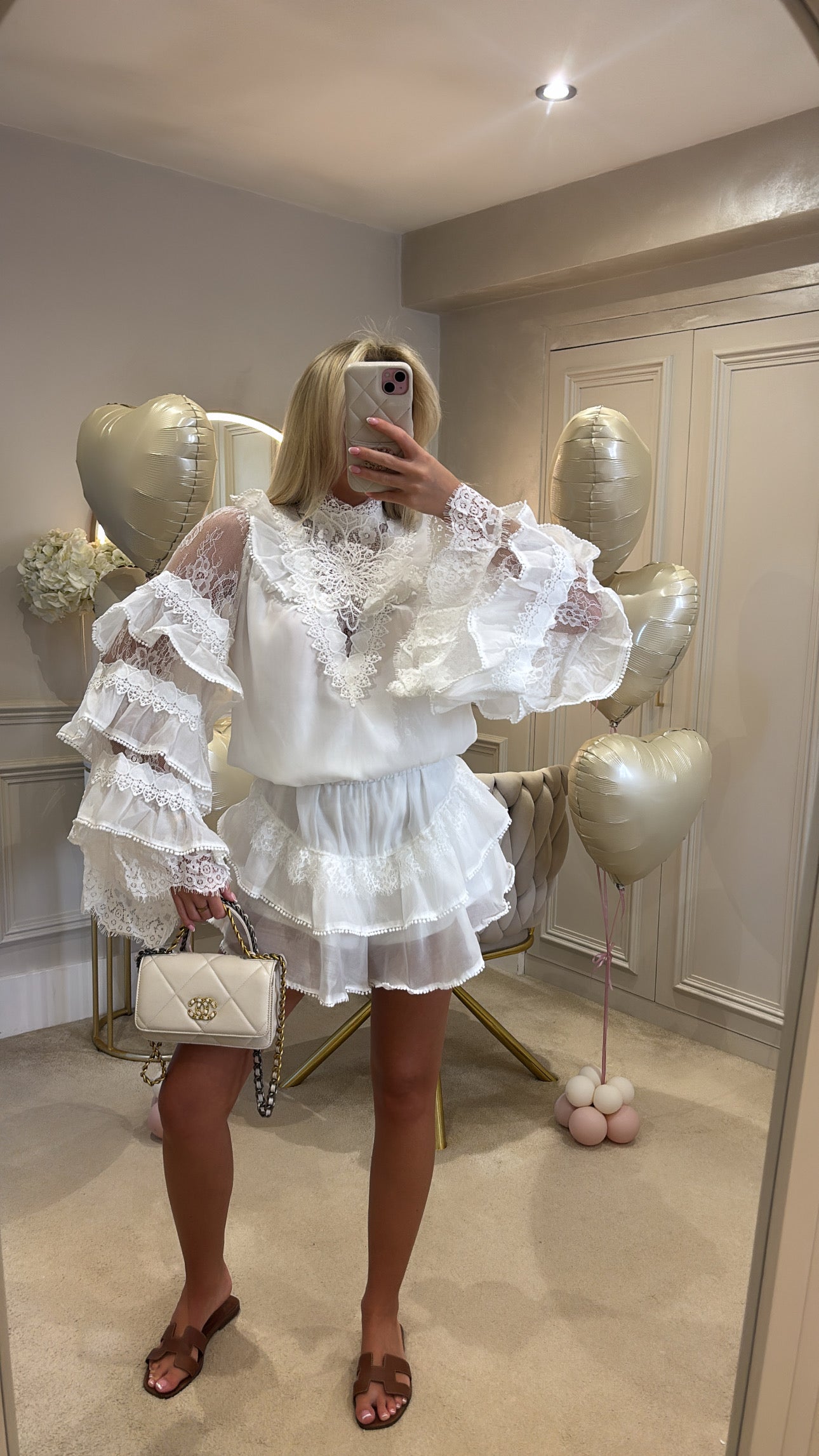 Lace frill trim co-ord