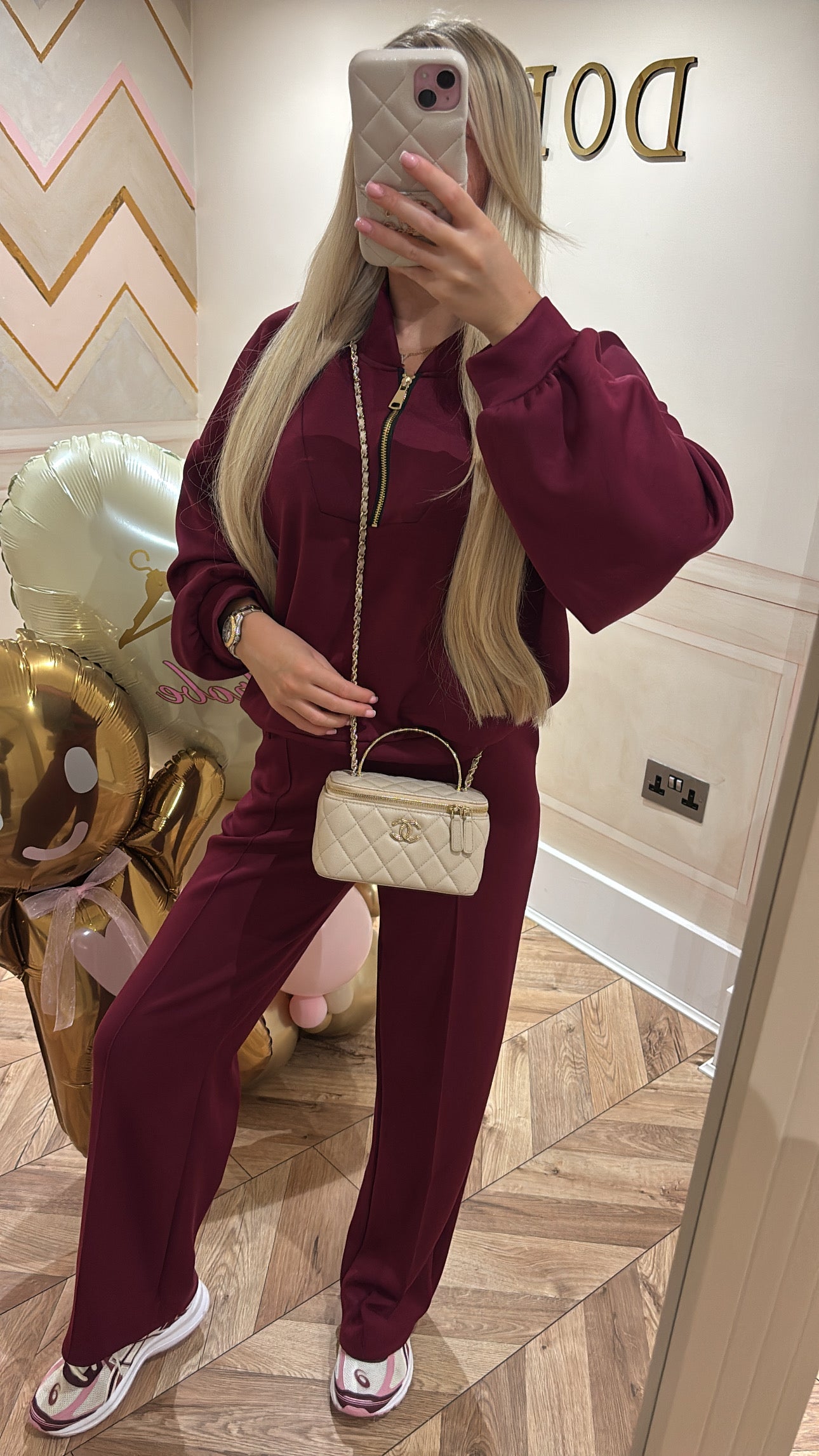 Gold quarter zip lounge set