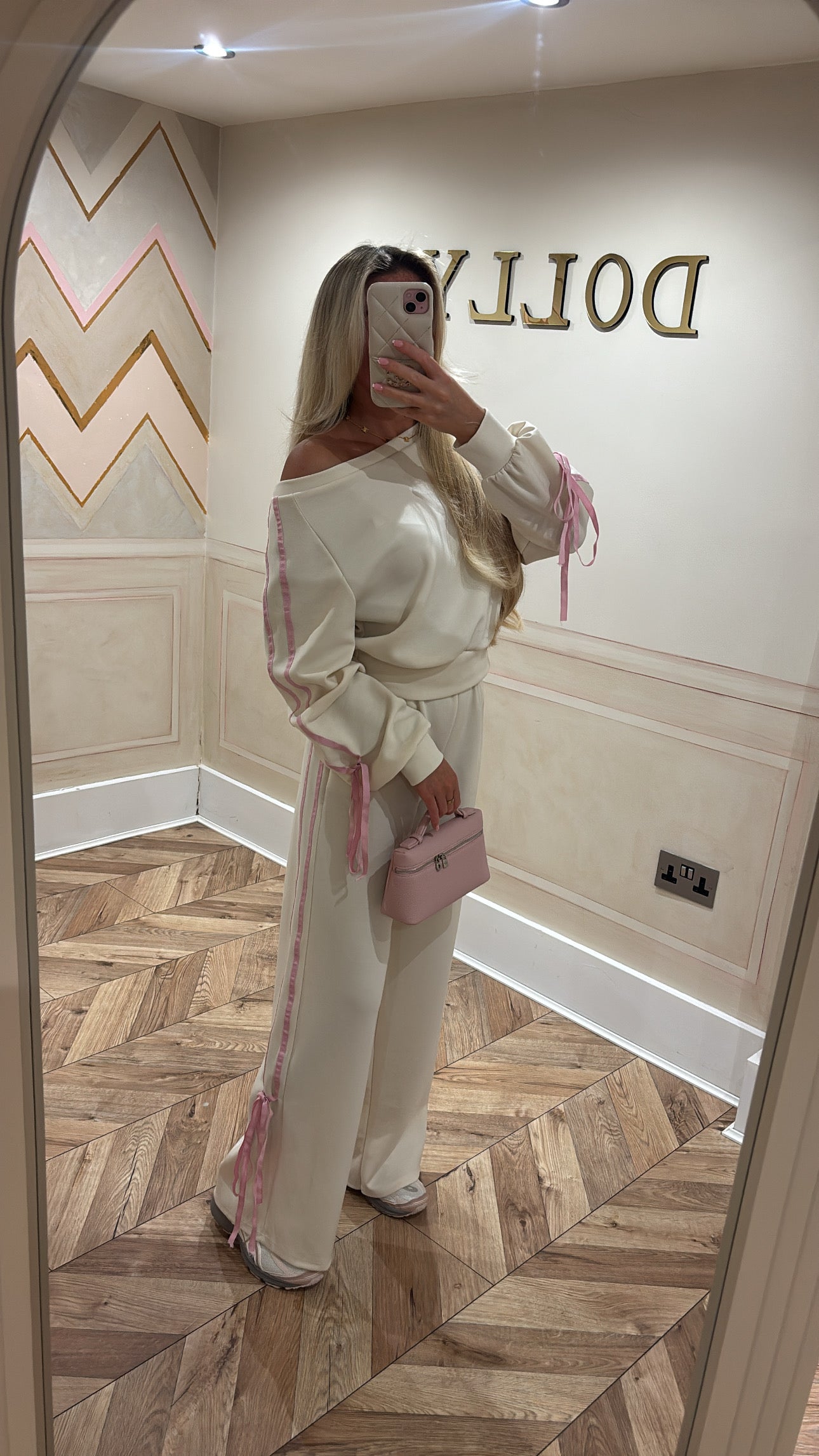 Off the shoulder bow lounge set
