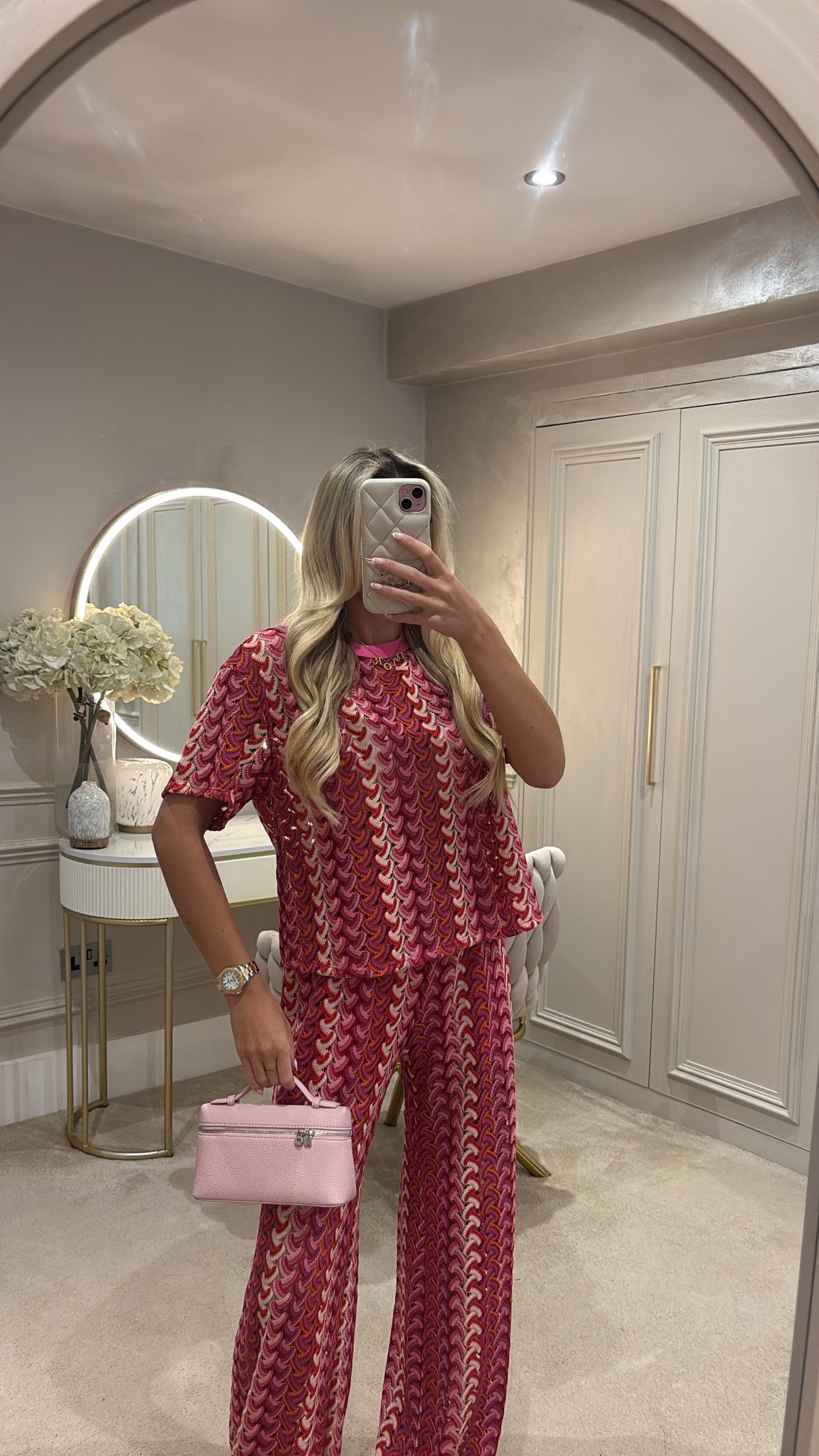 Pattern t-shirt trouser co-ord