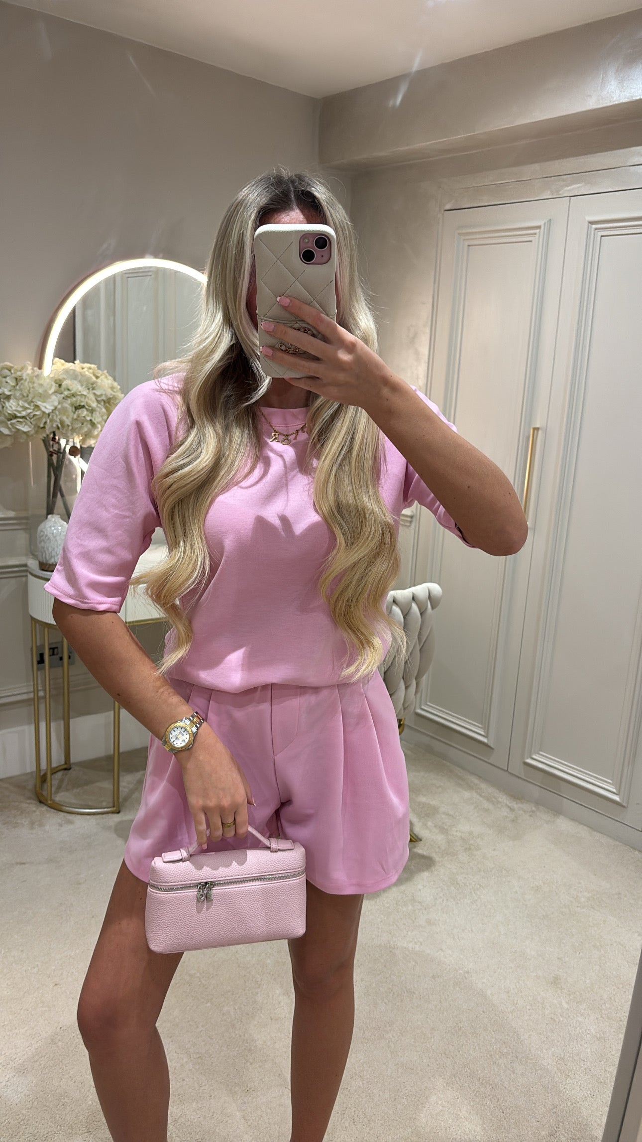 Pleated basic short set ￼