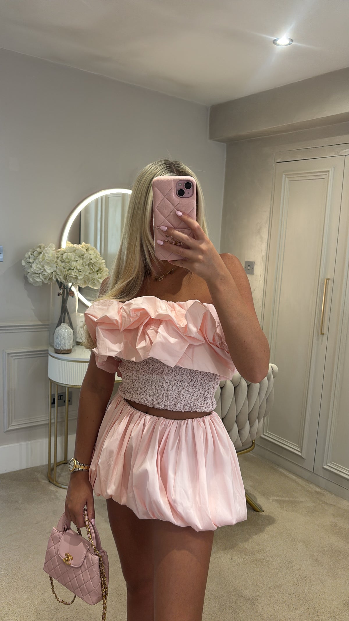 Puff ball frill short co-ord
