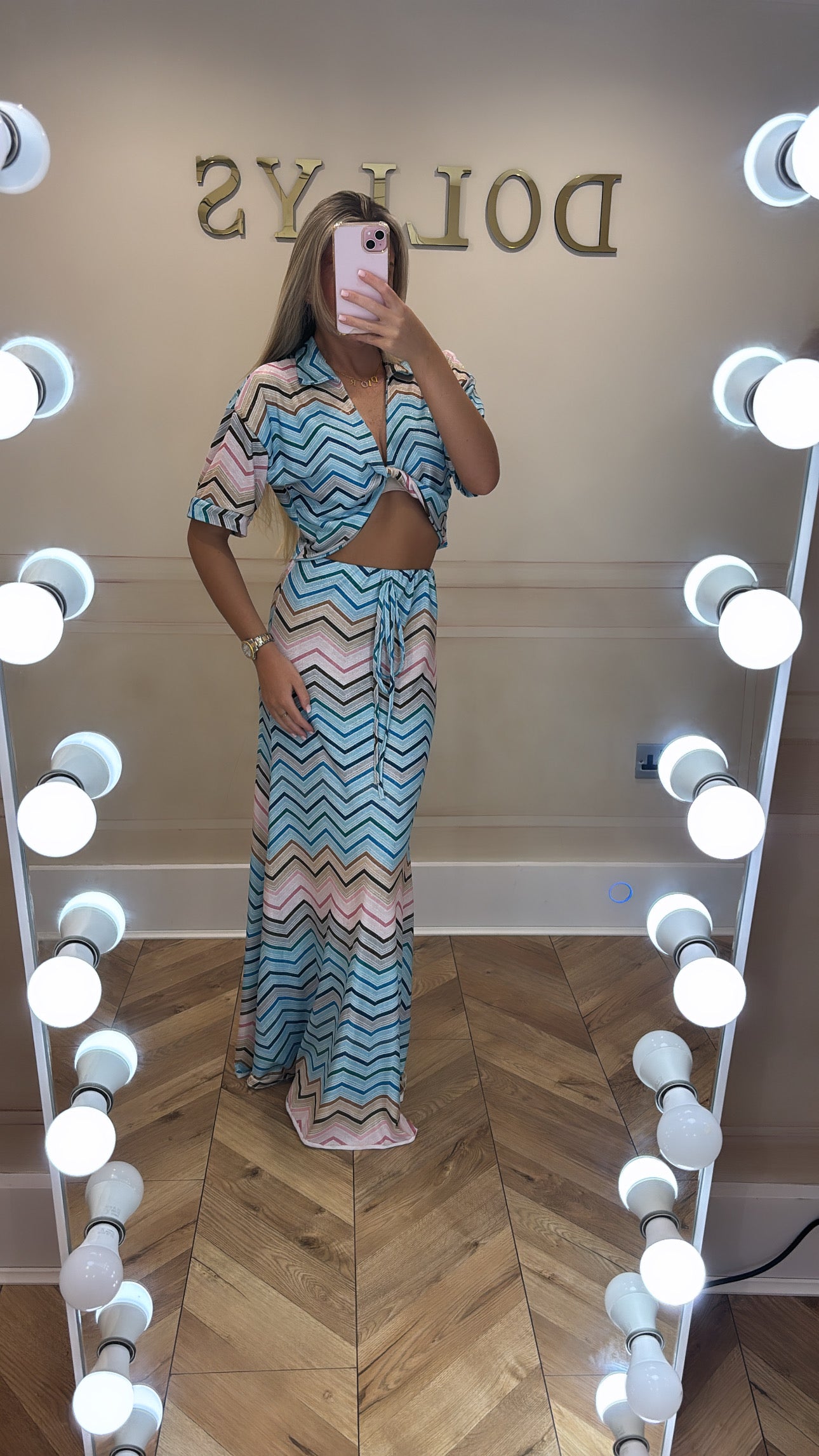 Glitter zig zag skirt co-ord