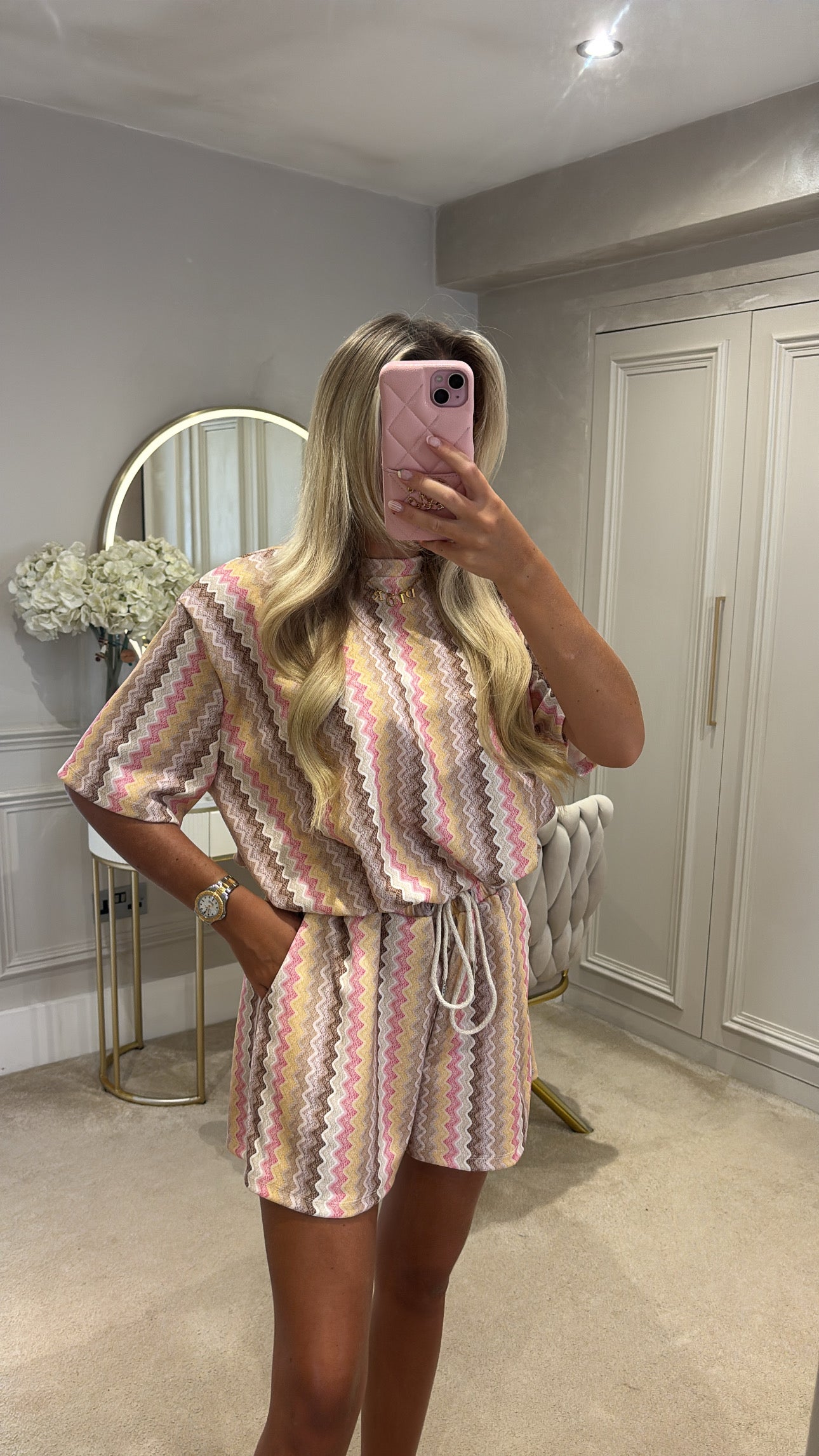 Zig zag ruched short set