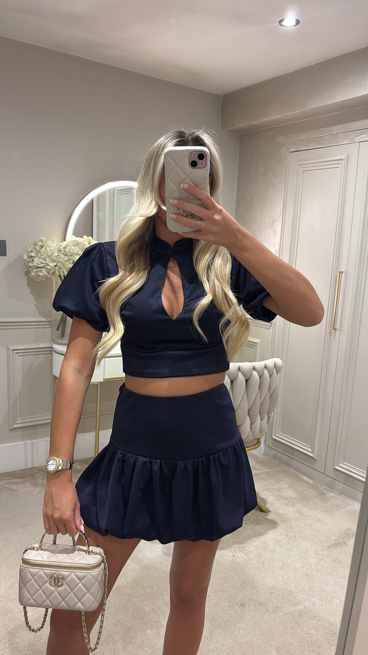 Puff ball skirt set