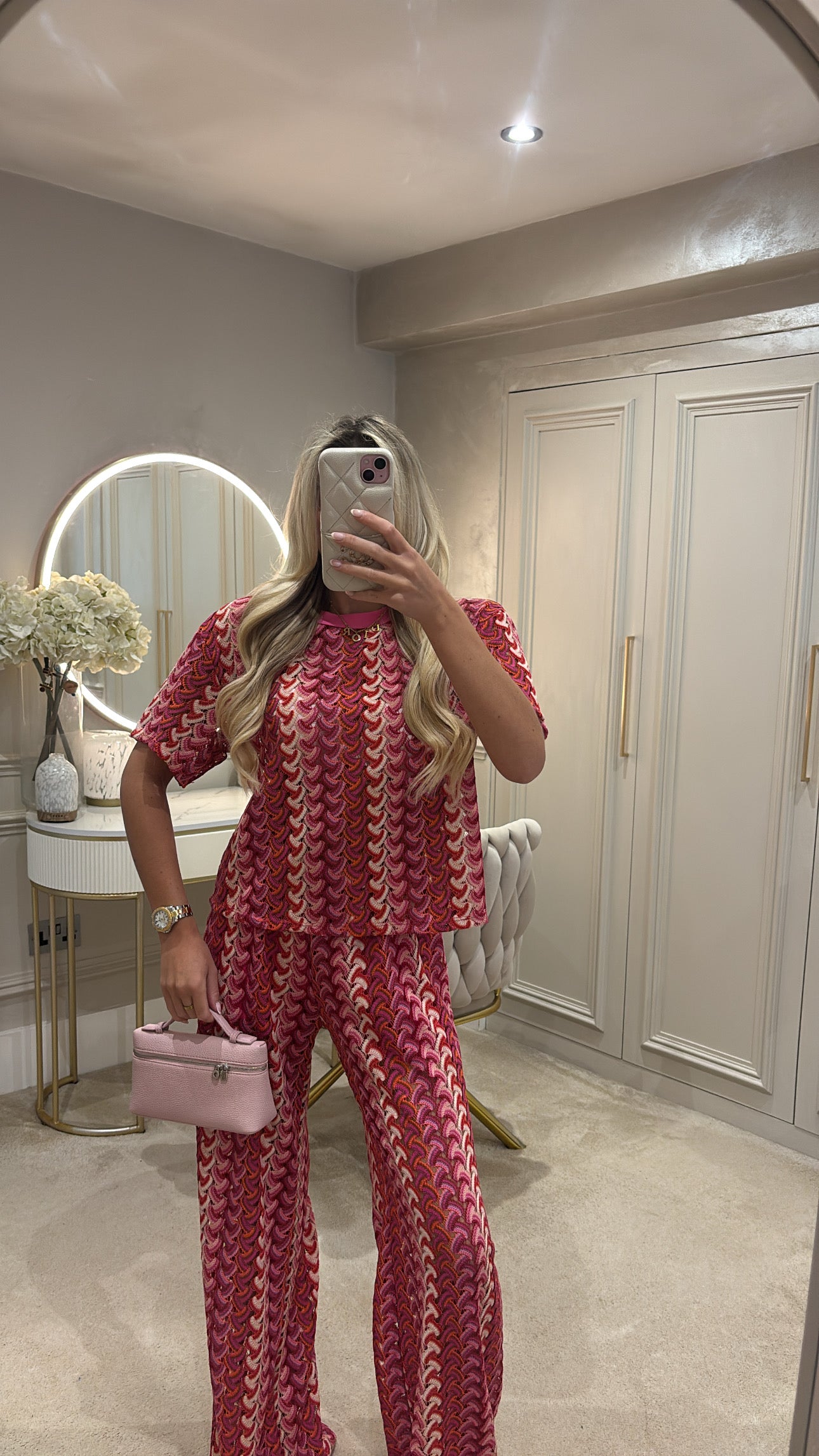 Pattern t-shirt trouser co-ord