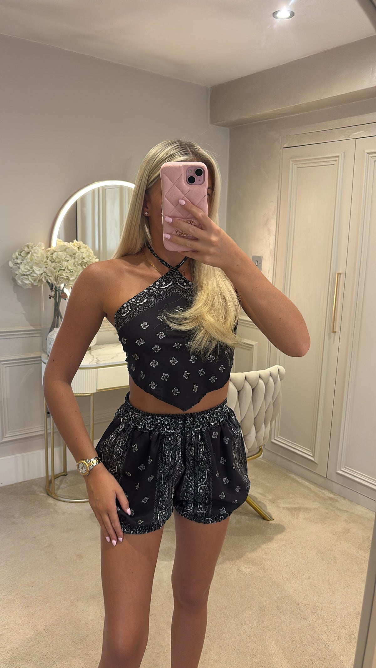 Bandanna print short set