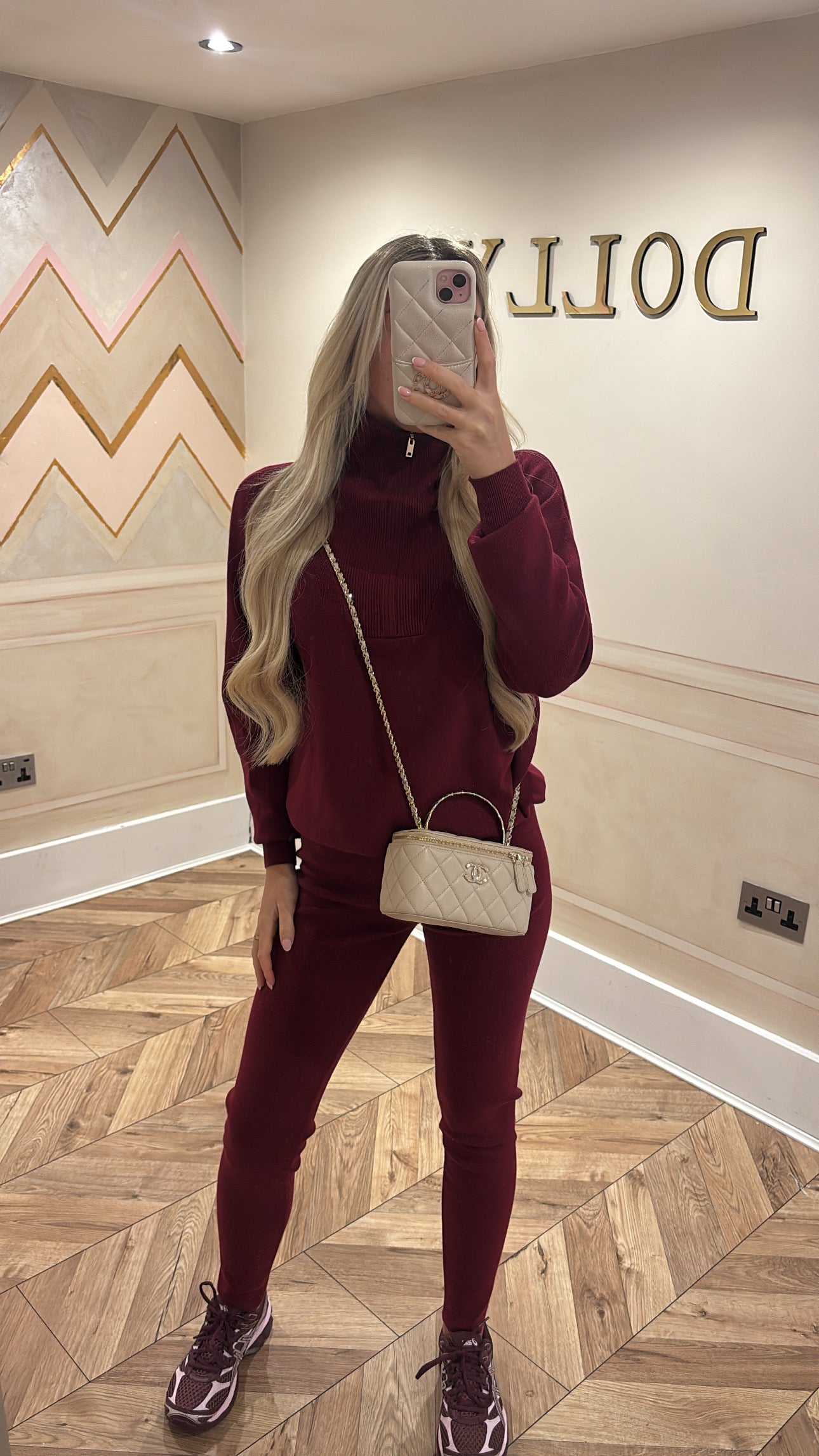 Gold quarter zip lounge set