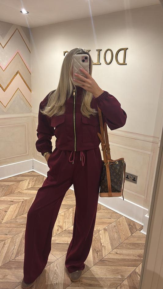 Pocket gold zip lounge set