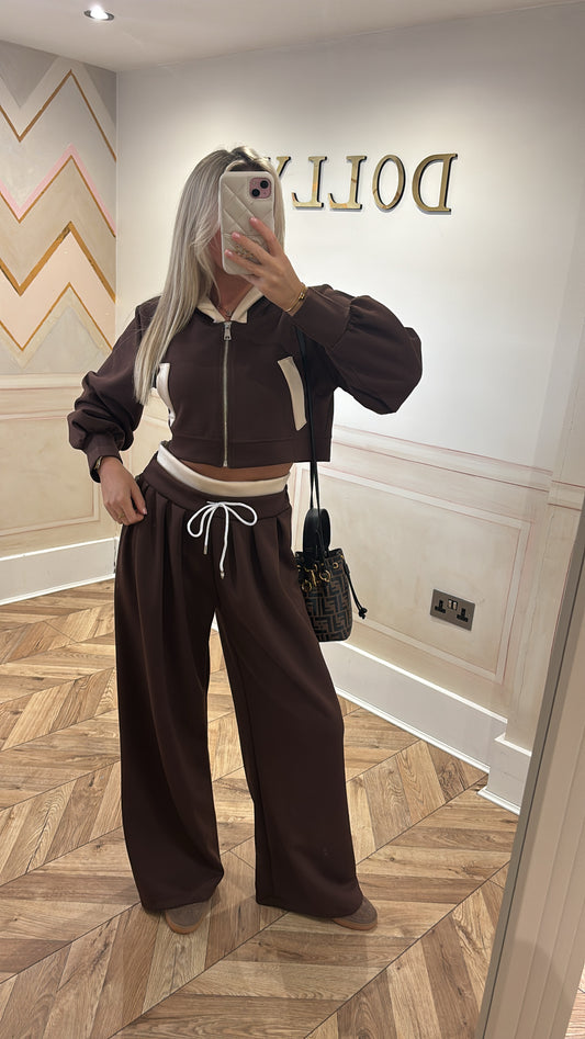 Hood pocket flared lounge set