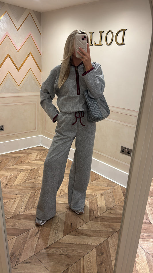 Quarter zip flared lounge set