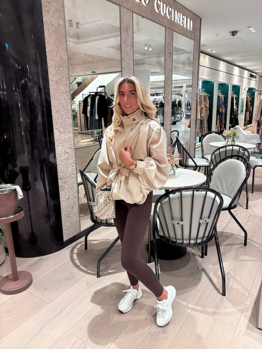 Tie waist cropped trench