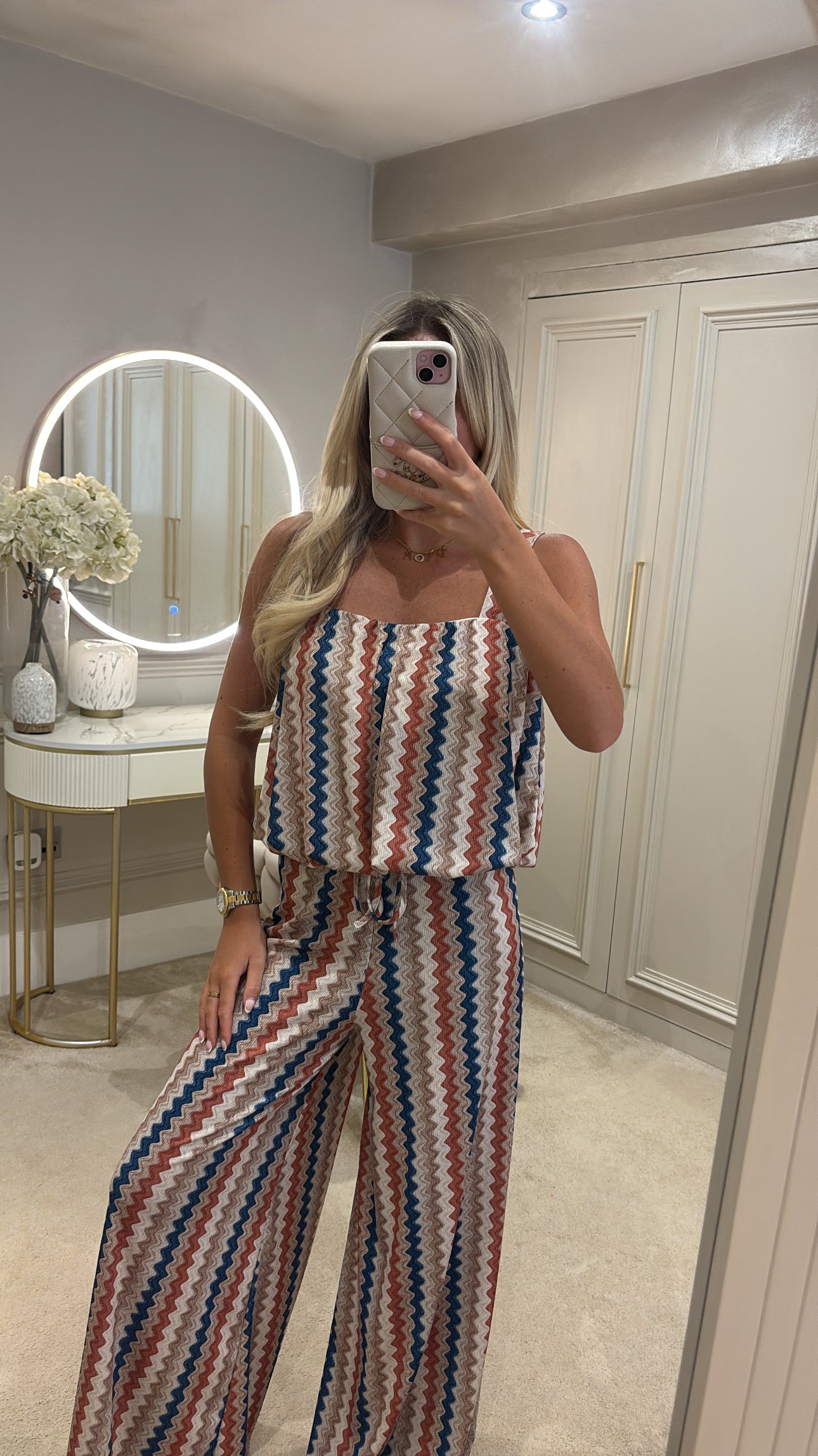 Zig zag trouser set