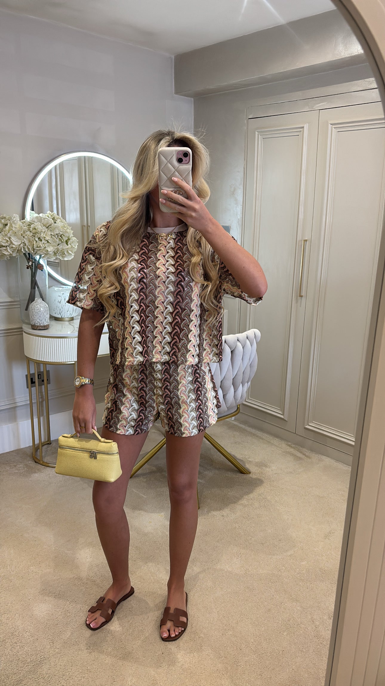 Pattern t-shirt short set