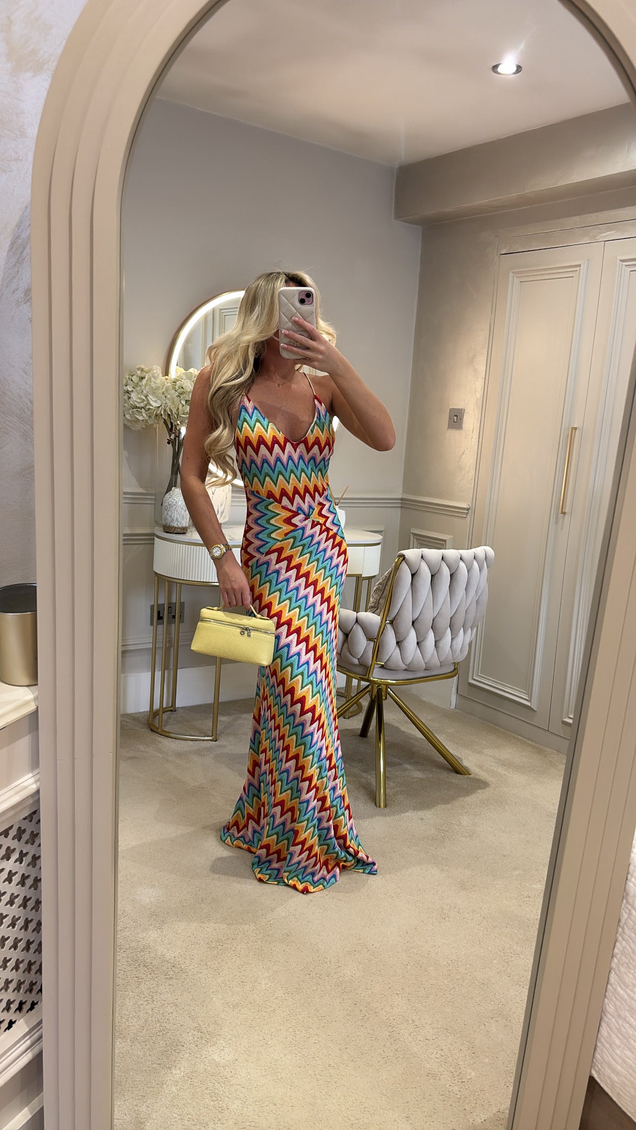 Zig zag backless maxi dress