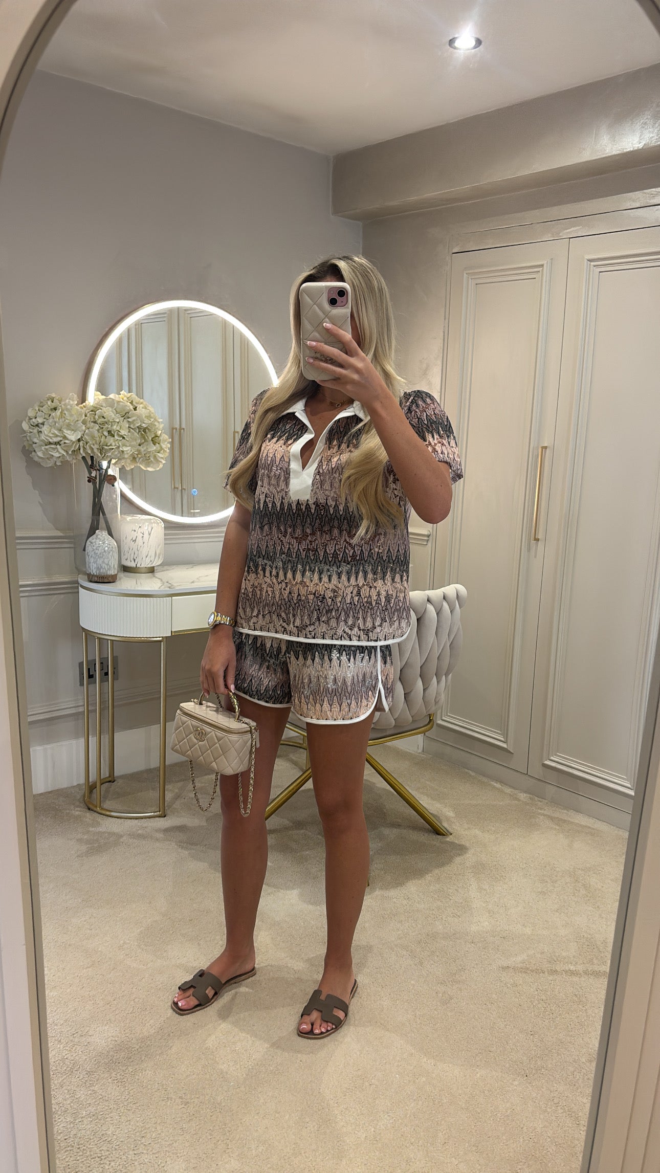 Lace zig zag short co-ord