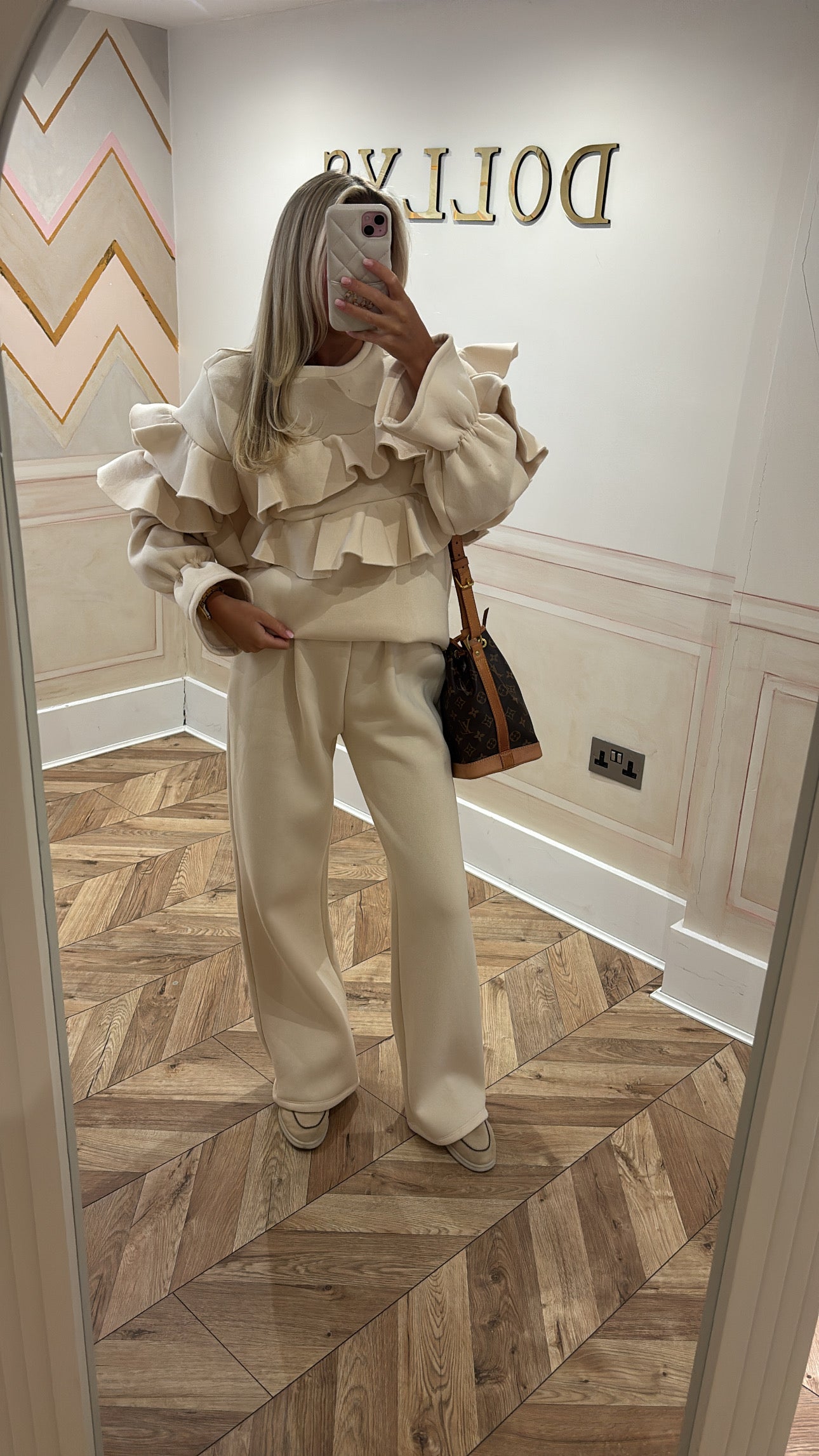 Ruffle flared lounge set