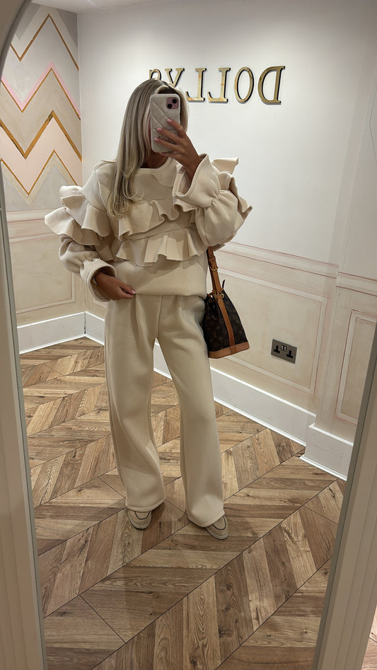 Ruffle flared lounge set