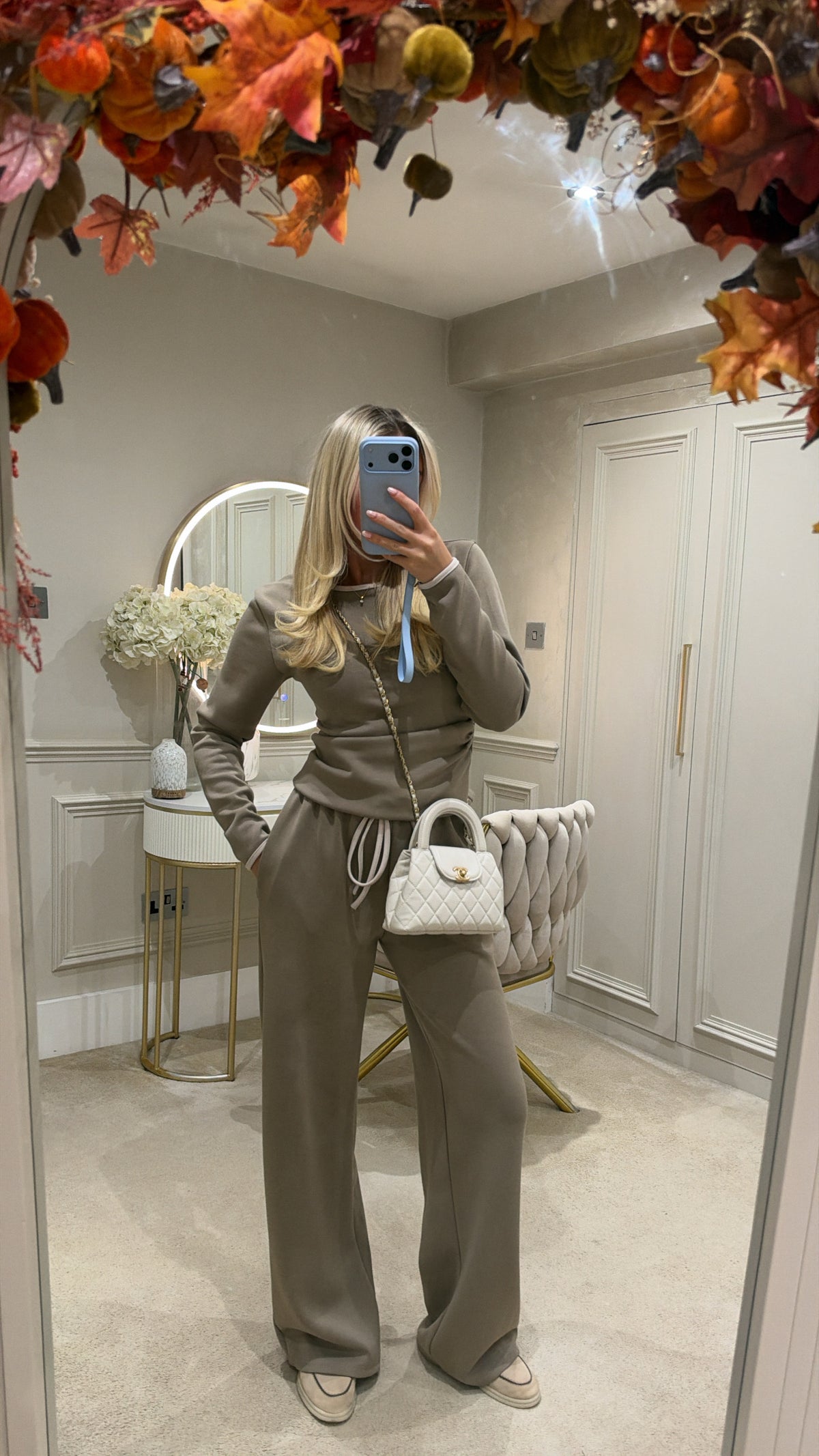 Ruched side flared lounge set
