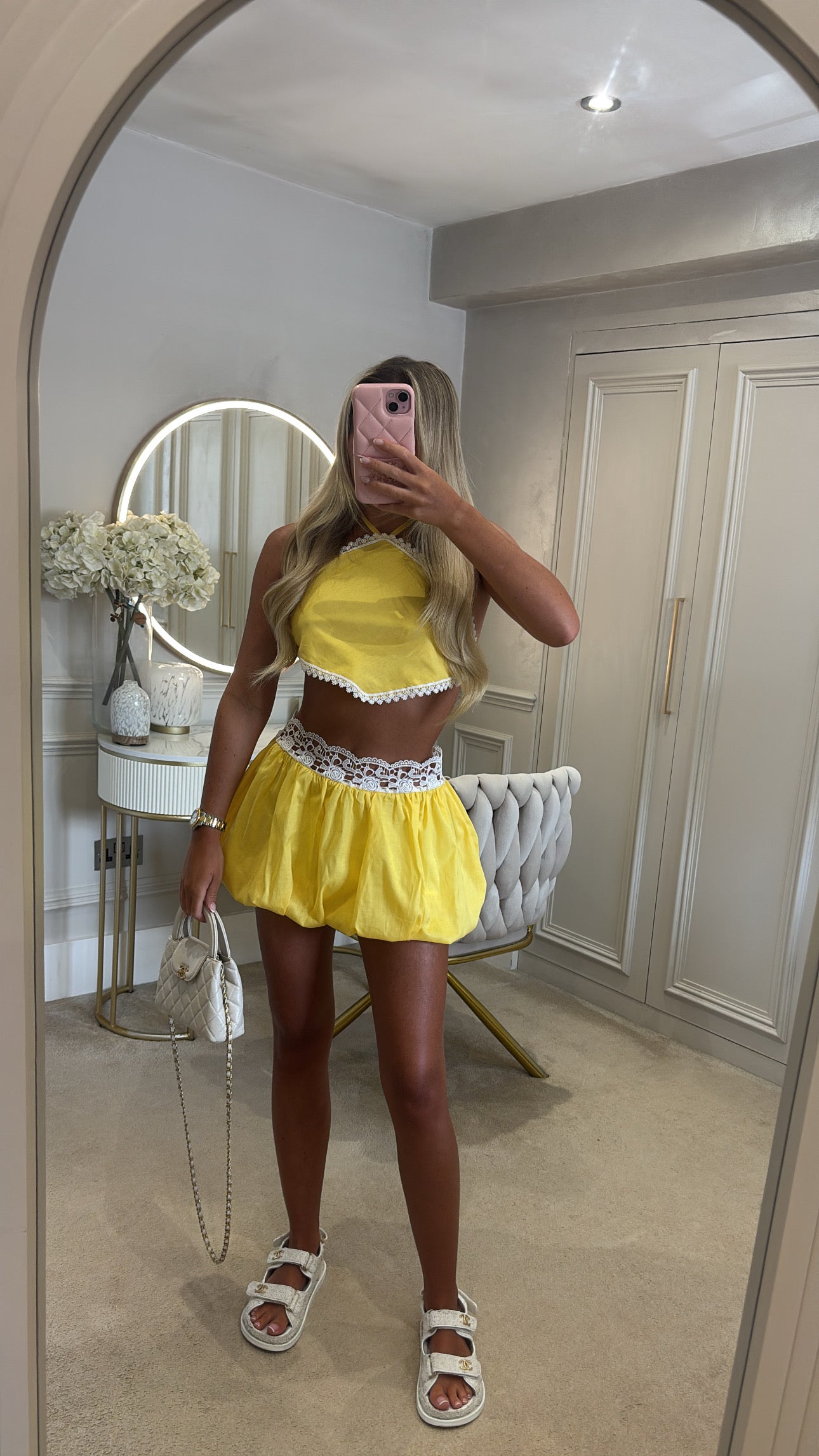 Puff ball skirt set