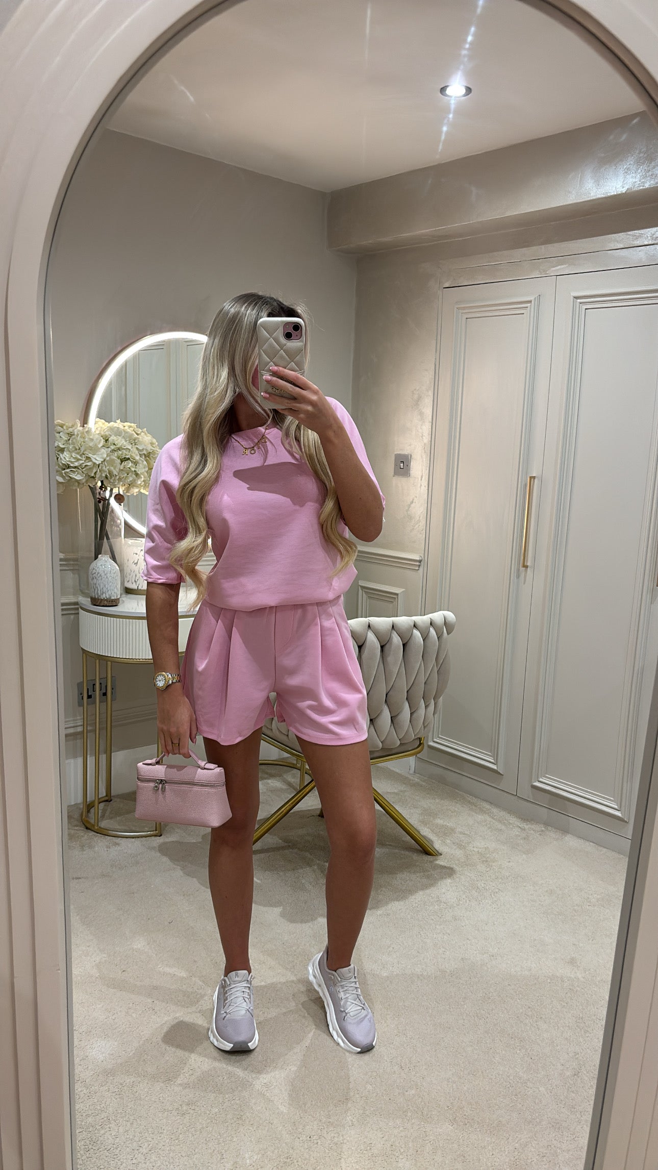 Pleated basic short set ￼
