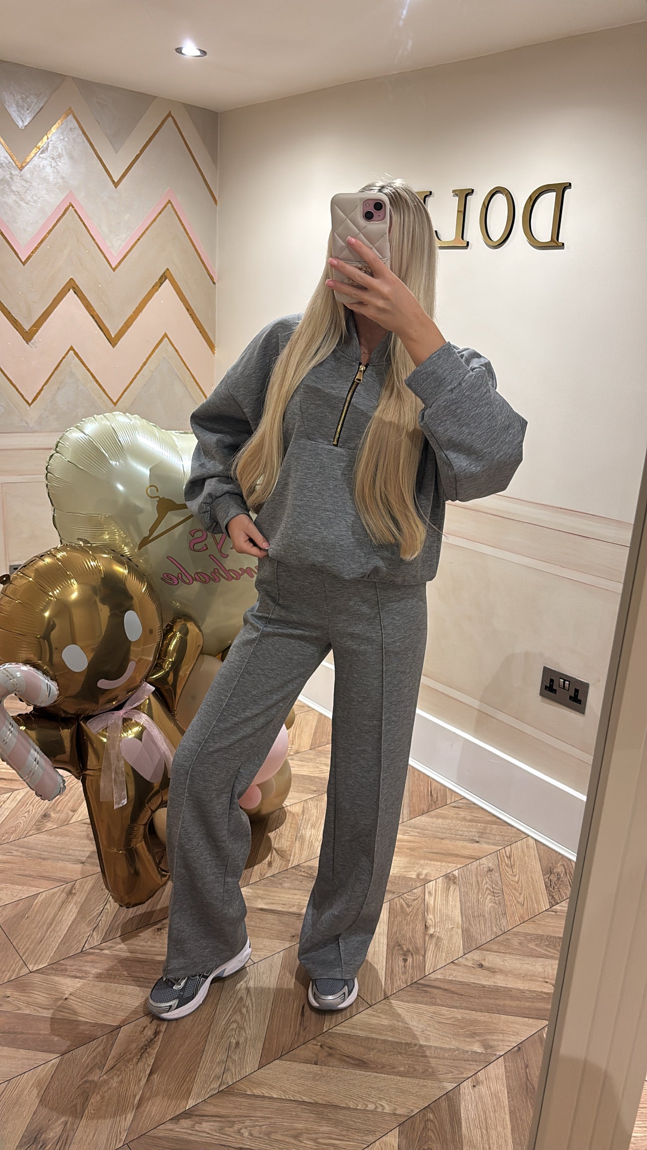 Gold quarter zip lounge set