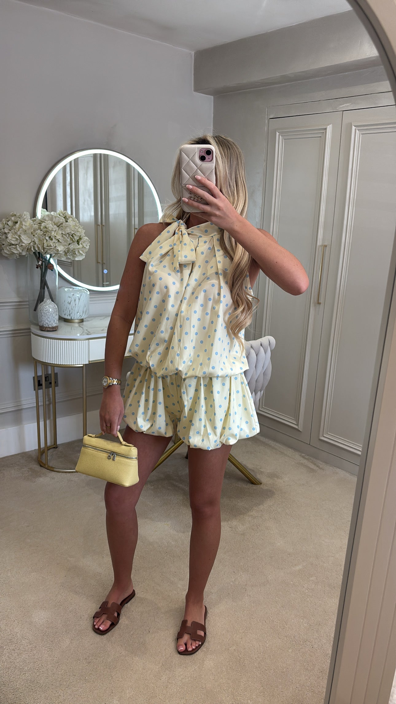 Polkadot bow balloon short co-ord