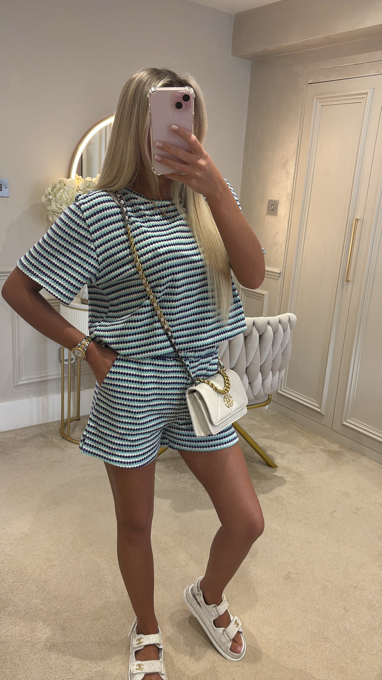 Multi colour t shirt short set