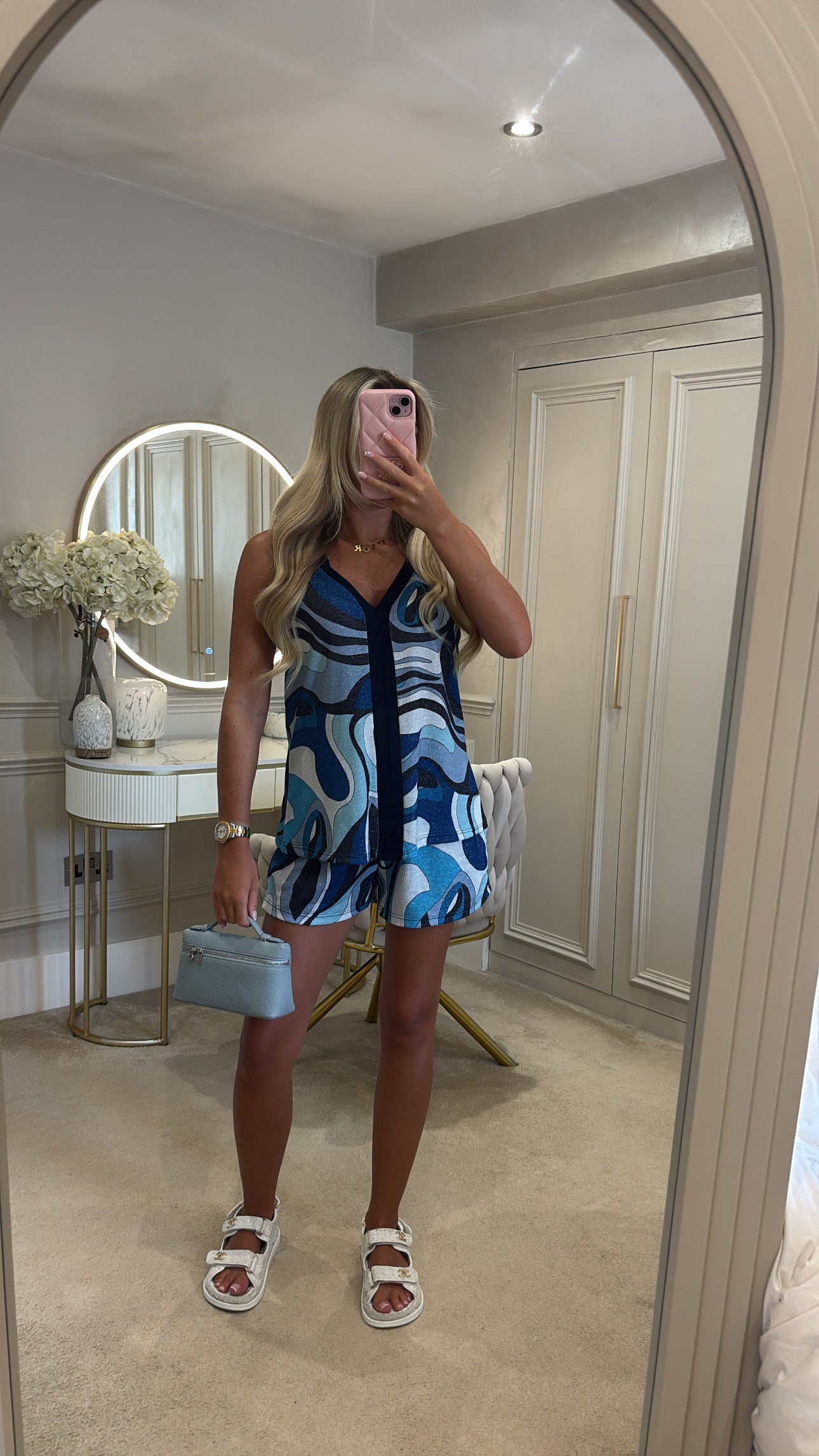 Pucci glitter vest short set