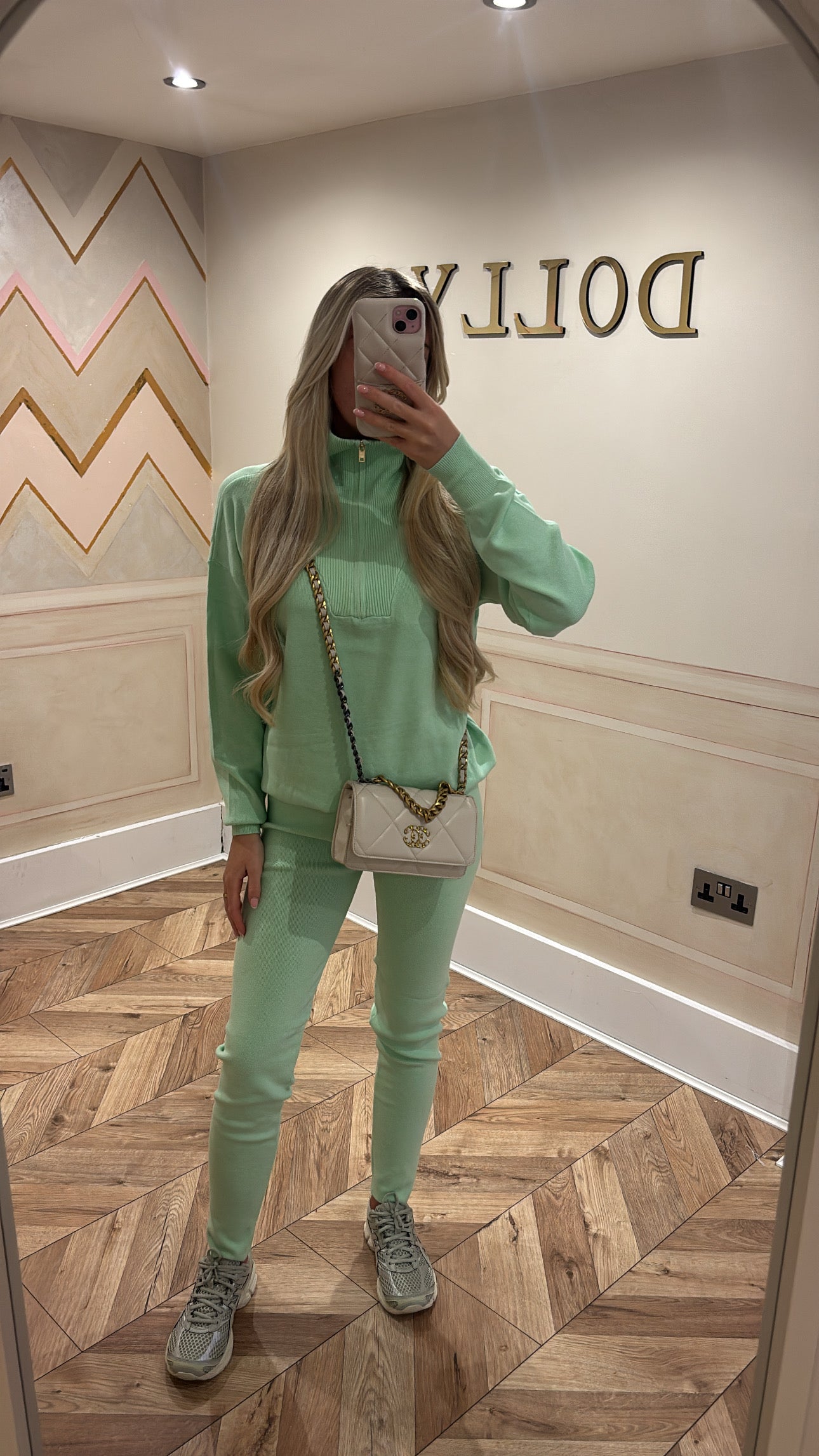 Gold quarter zip lounge set
