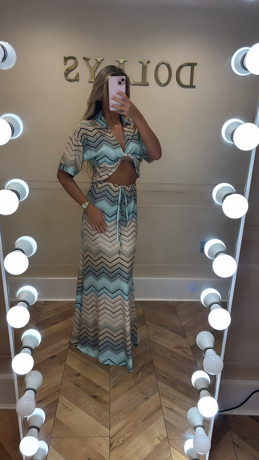 Glitter zig zag skirt co-ord