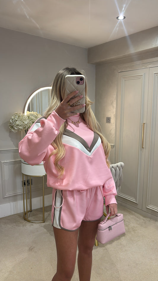 Stripe jumper short set