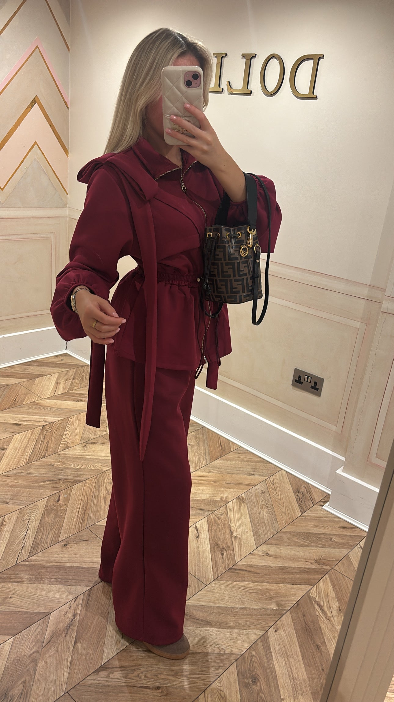 Bow pull in waist lounge set