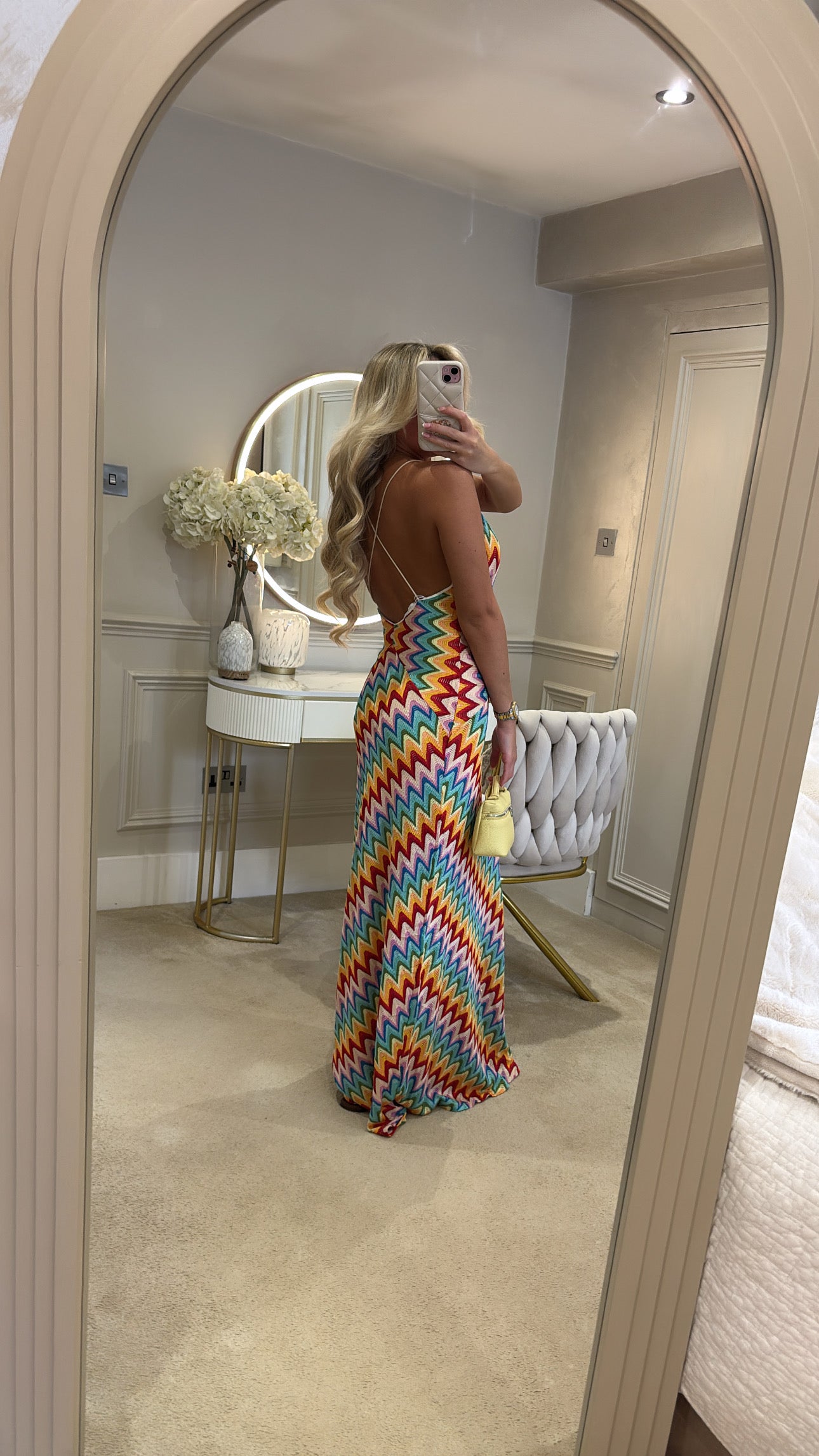 Zig zag backless maxi dress