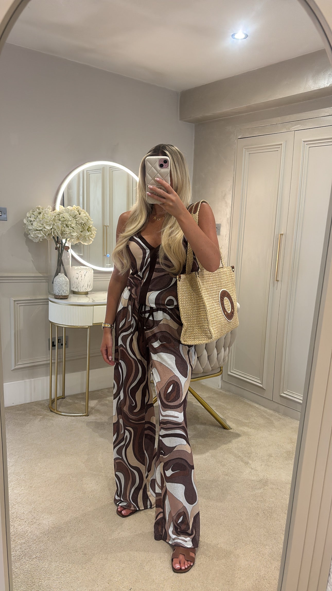 Glitter pucci vest trouser set