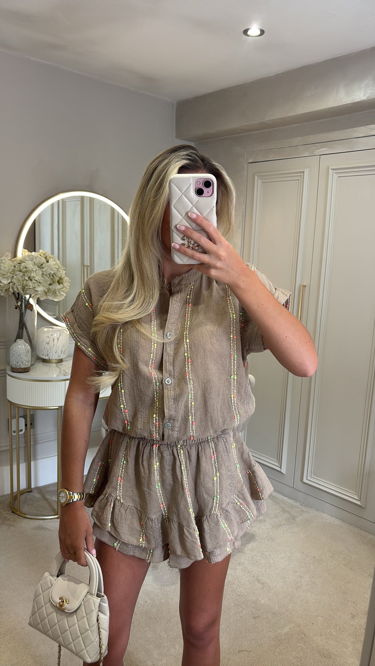 Multi coloured skort set