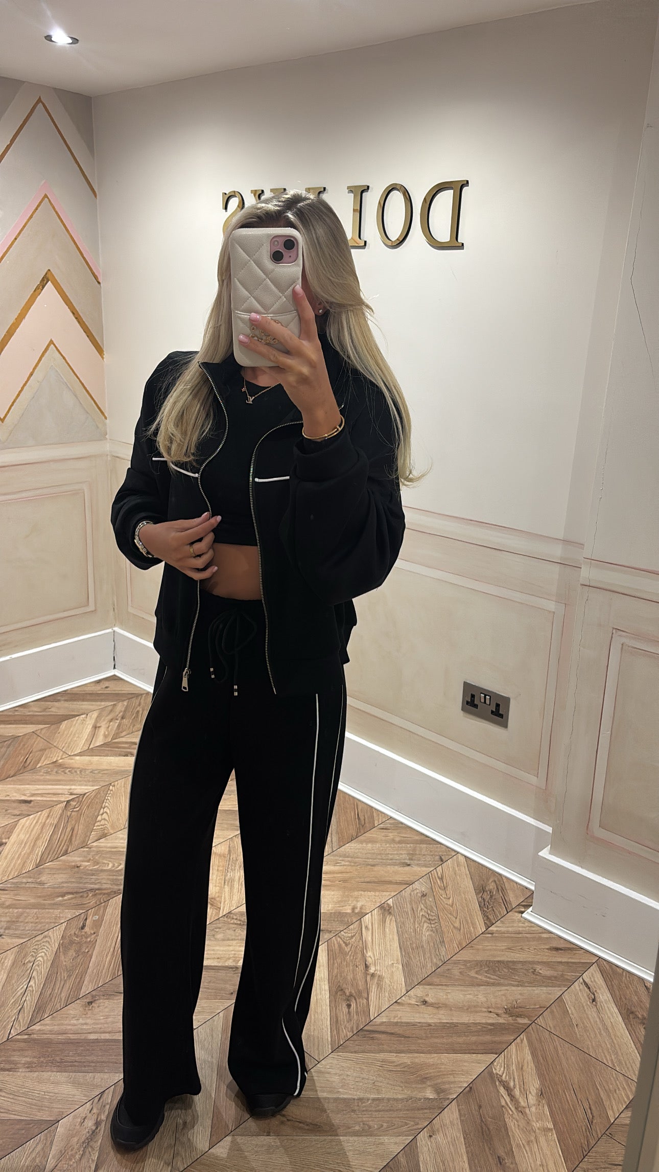 Stripe flared lounge set