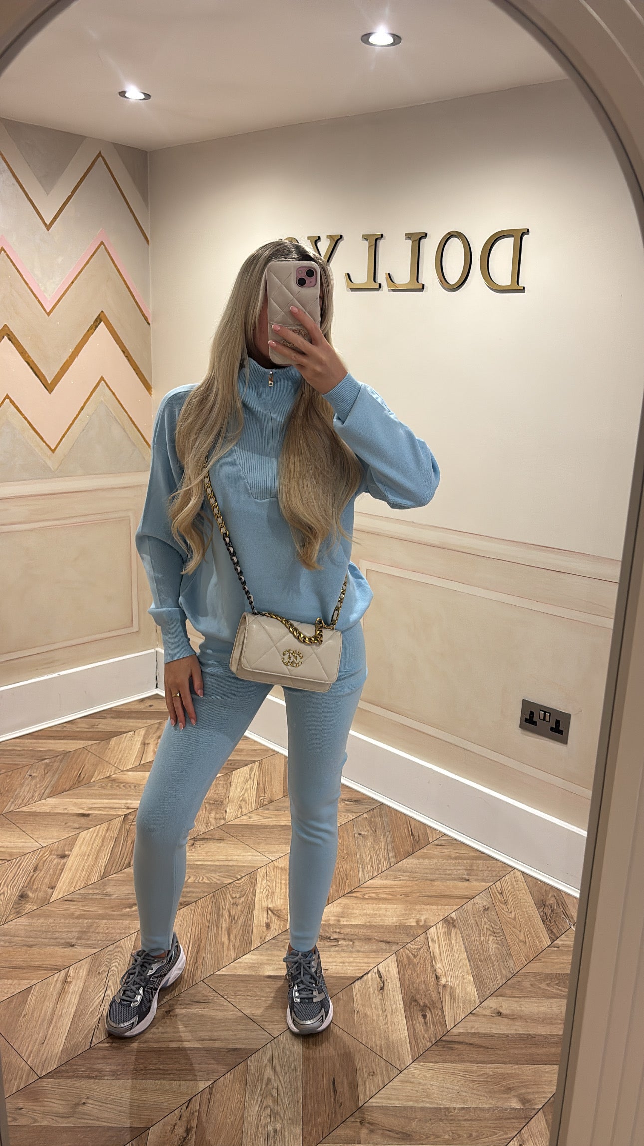 Gold quarter zip lounge set