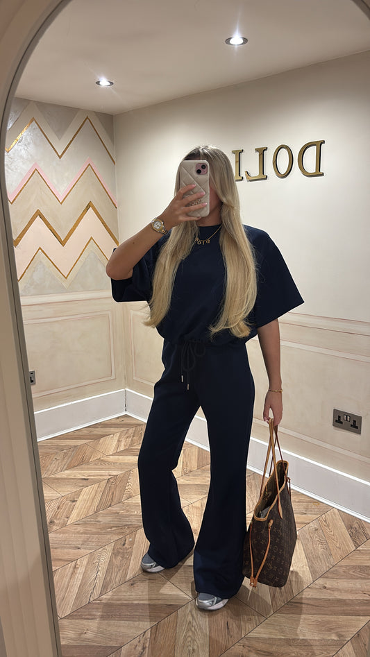 Short sleeve ruched lounge set