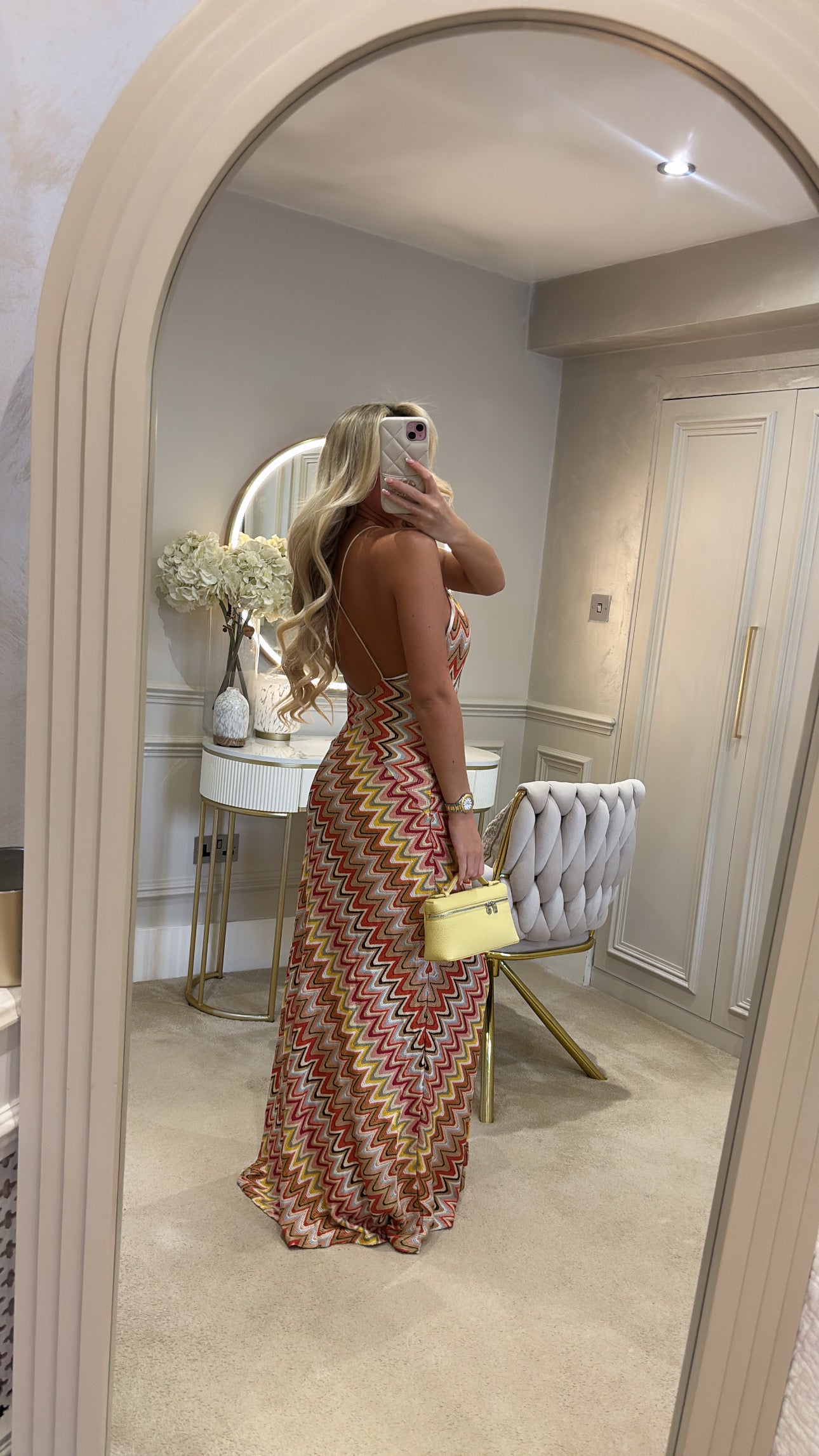 Zig zag backless maxi dress