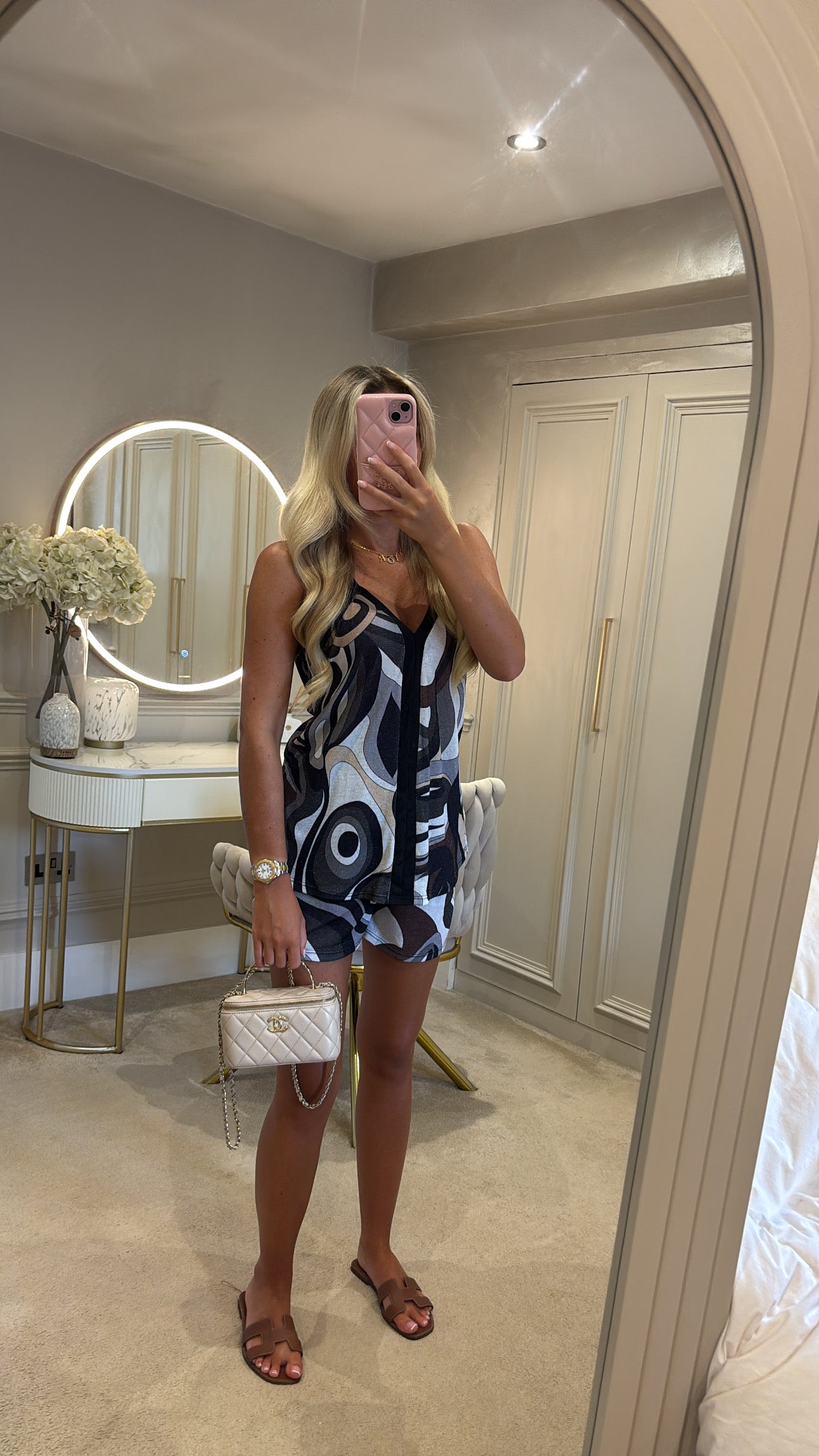 Pucci glitter vest short set