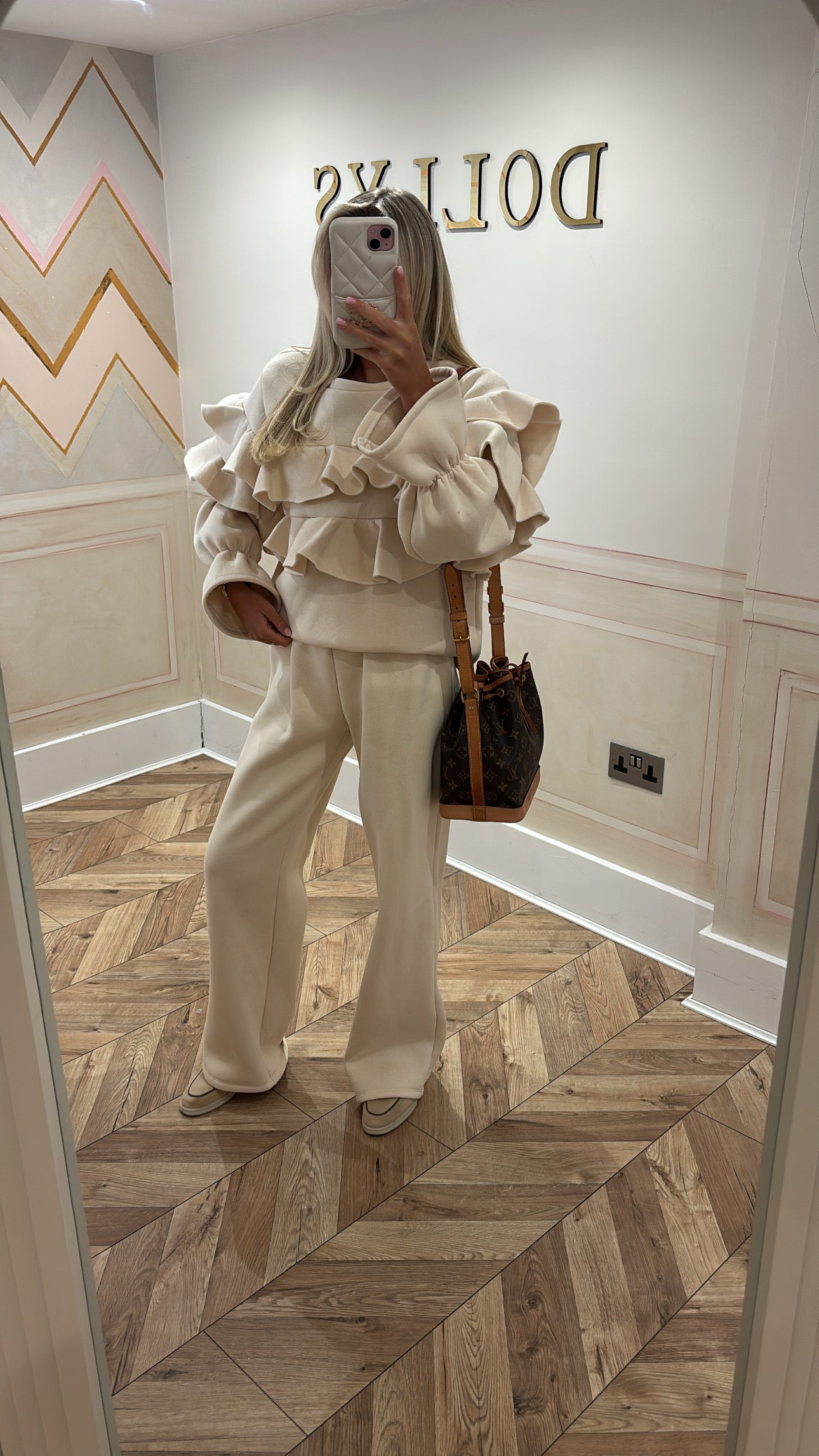 Ruffle flared lounge set