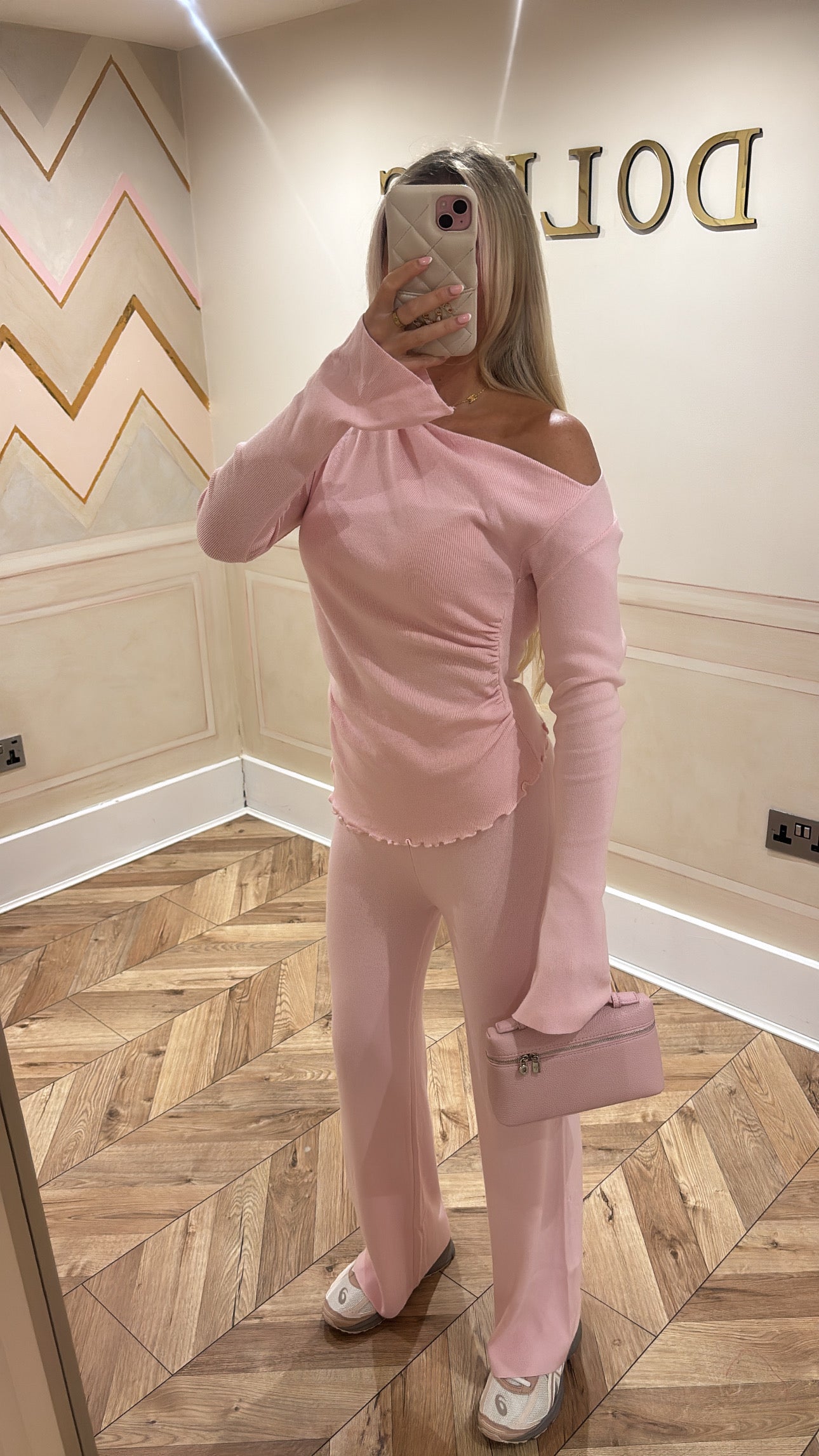 Off the shoulder flared lounge set