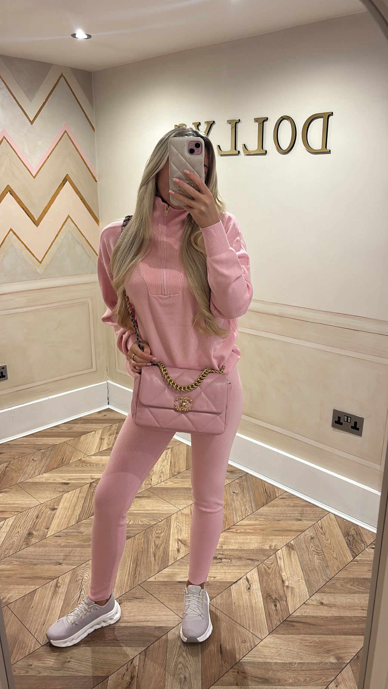 Gold quarter zip lounge set