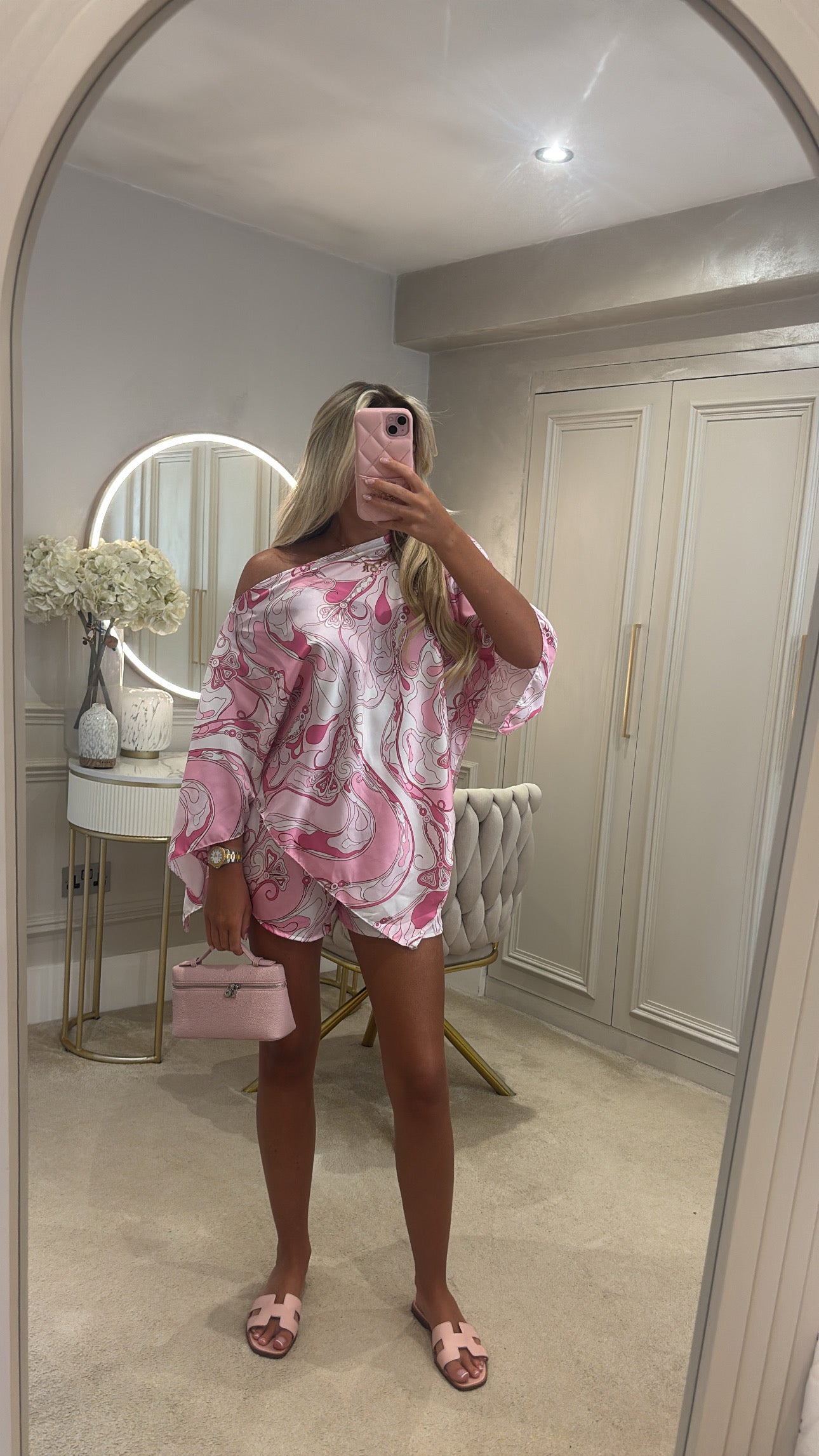 Silk cape short set