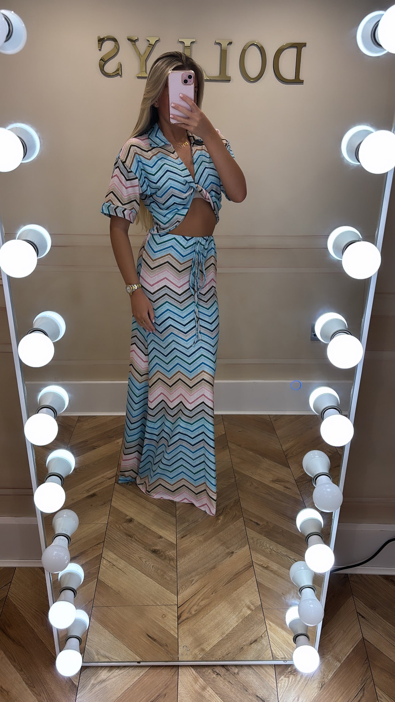 Glitter zig zag skirt co-ord