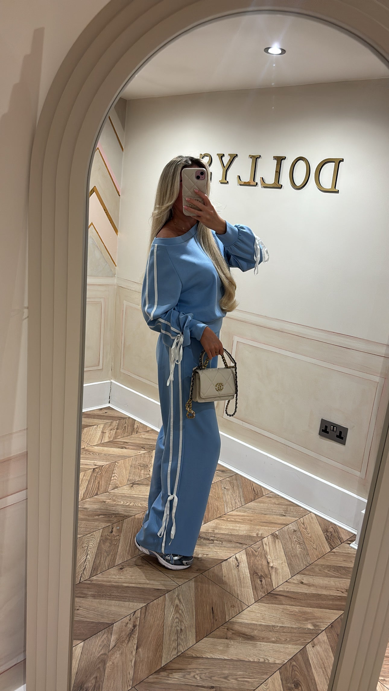 Off the shoulder bow lounge set